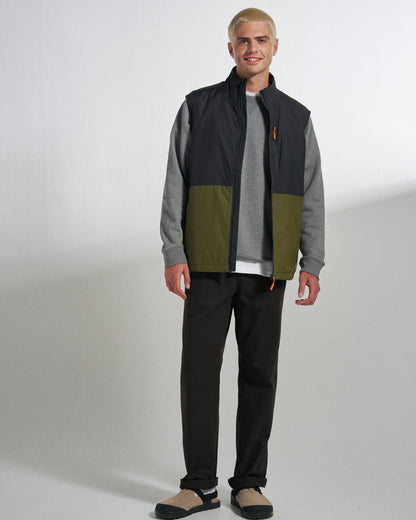 Daybreak Lightweight Thermore® Insulated Vest - Faded Black/Khaki - Studio Model