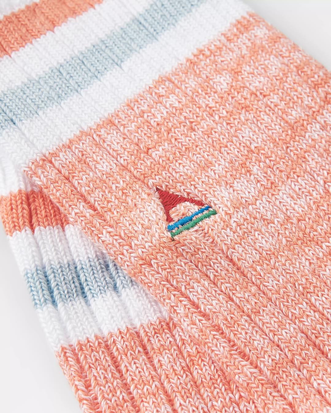 Organic Mid-weight Rib Socks - Apricot - Flatlay