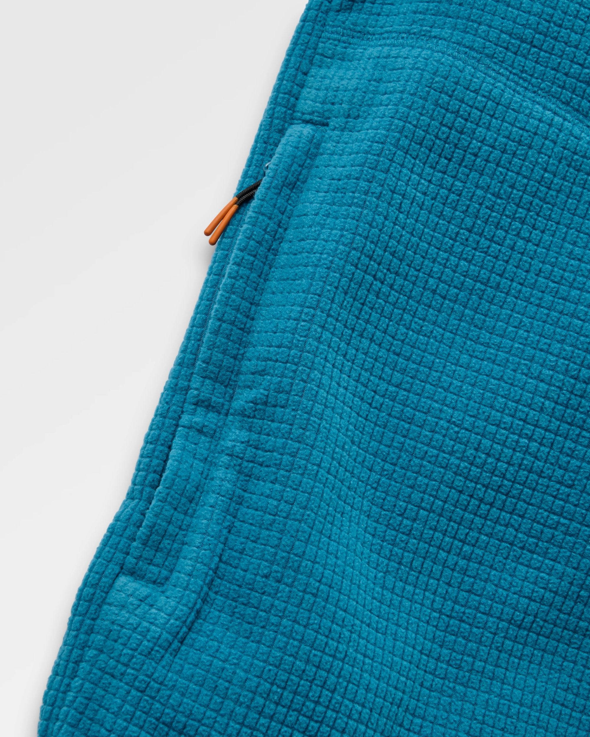 Forestscape Grid Fleece Hoodie - Blue Steel - Flatlay