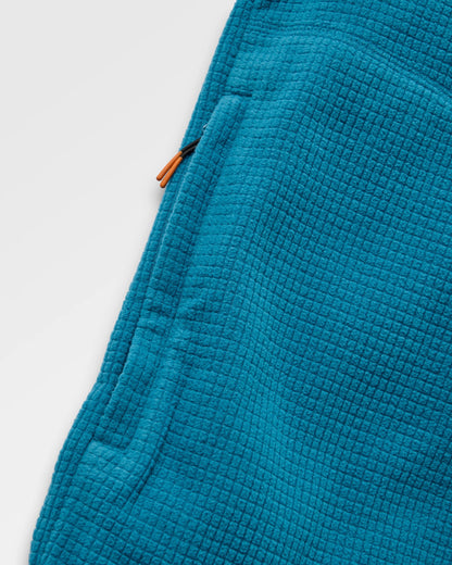 Forestscape Grid Fleece Hoodie - Blue Steel - Flatlay