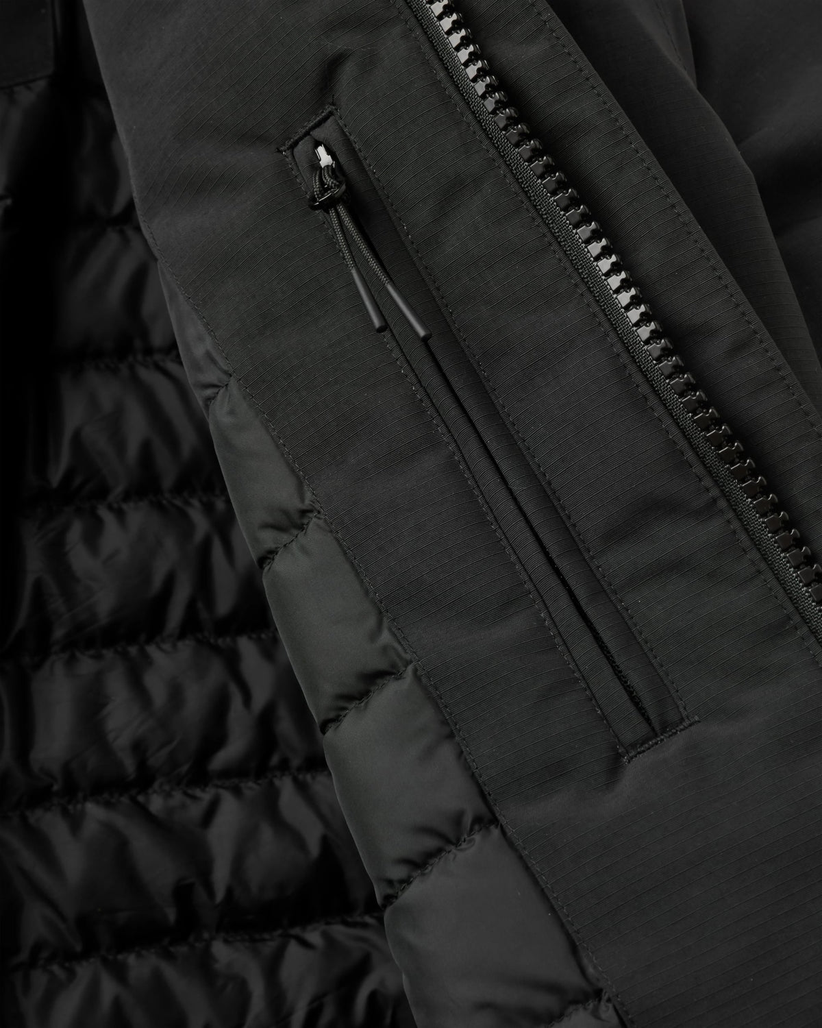 Cloudmont Waterproof Down Parka - Black - Flatlay