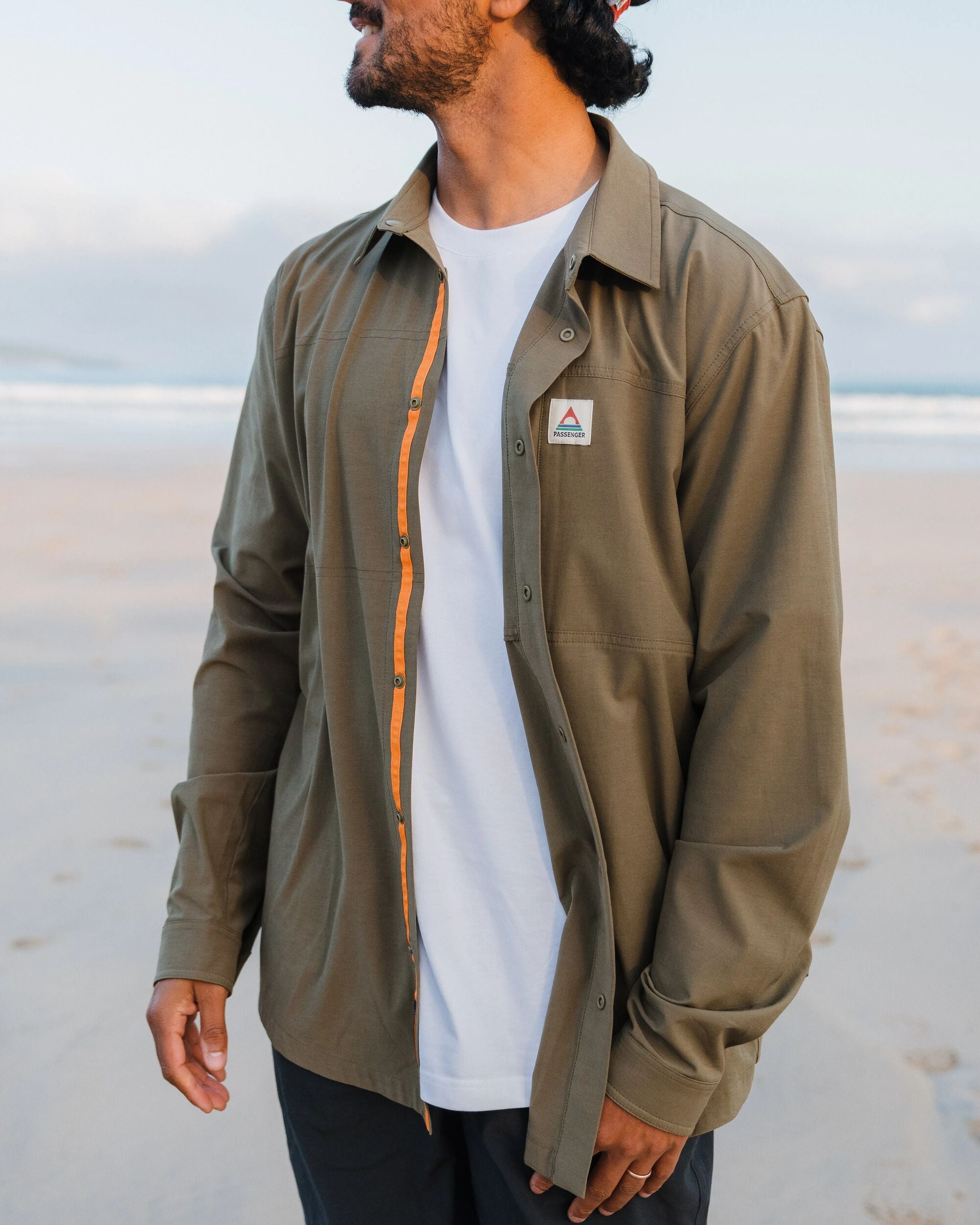Traveller Stretch Shirt - Khaki - Lifestyle