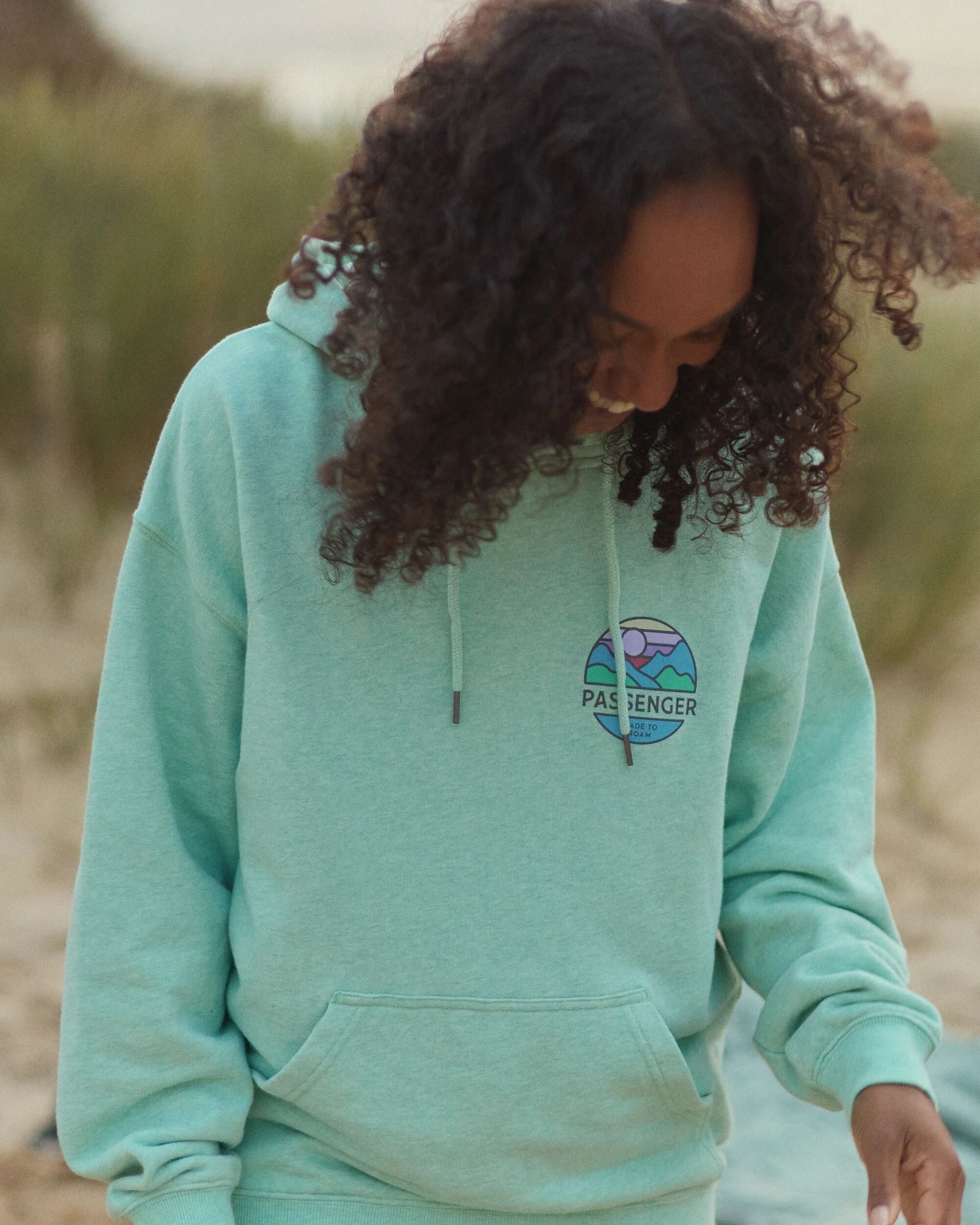 Laidback Organic Cotton Hoodie - Aqua Marl - Lifestyle