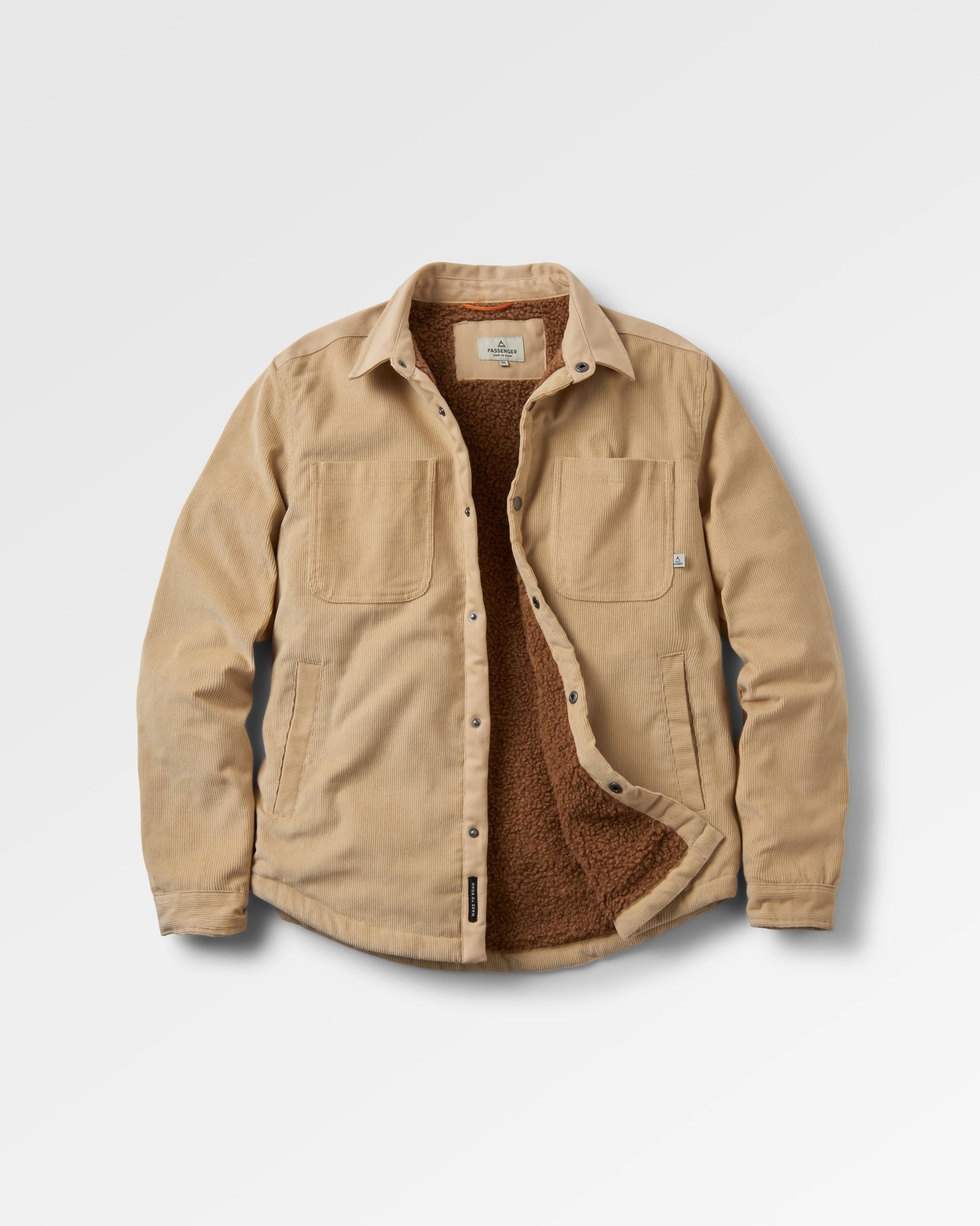 Kodiak 2.0 Sherpa Lined Cord Overshirt - Stone