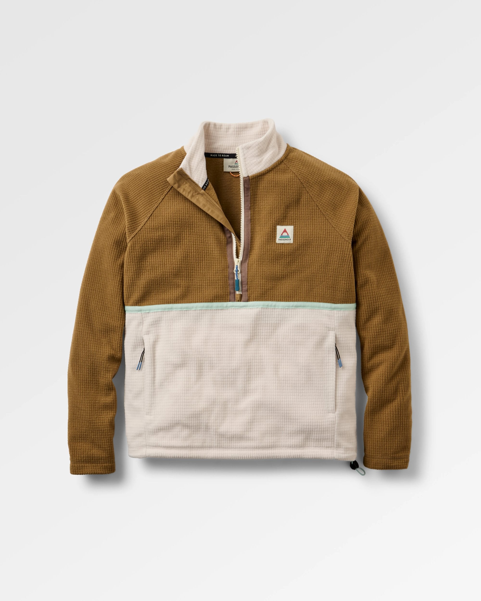 Off Trail Grid Polar Fleece - Caramel/Birch - Flatlay