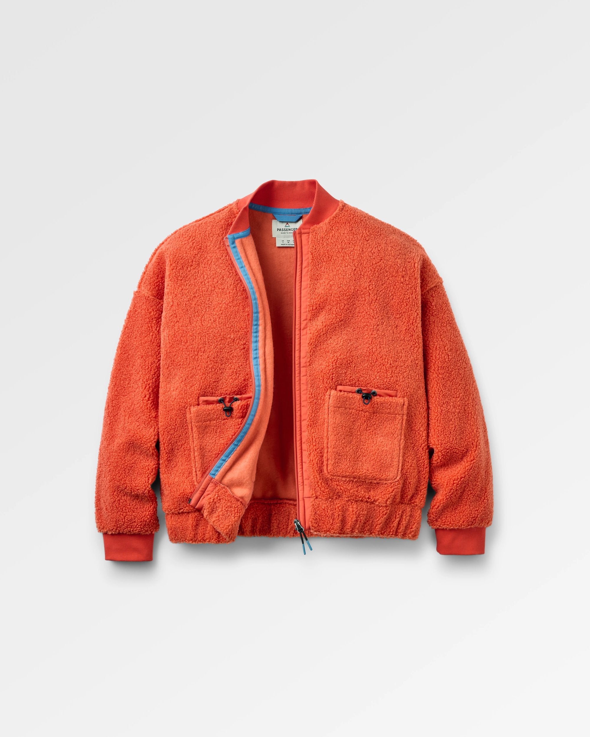 Lucia Recycled Sherpa Fleece - Chilli - Flatlay