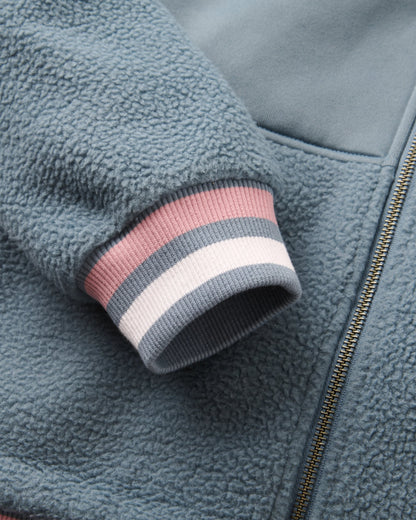 Campout Full Zip Fleece Hoodie - Stormy Blue - Flatlay