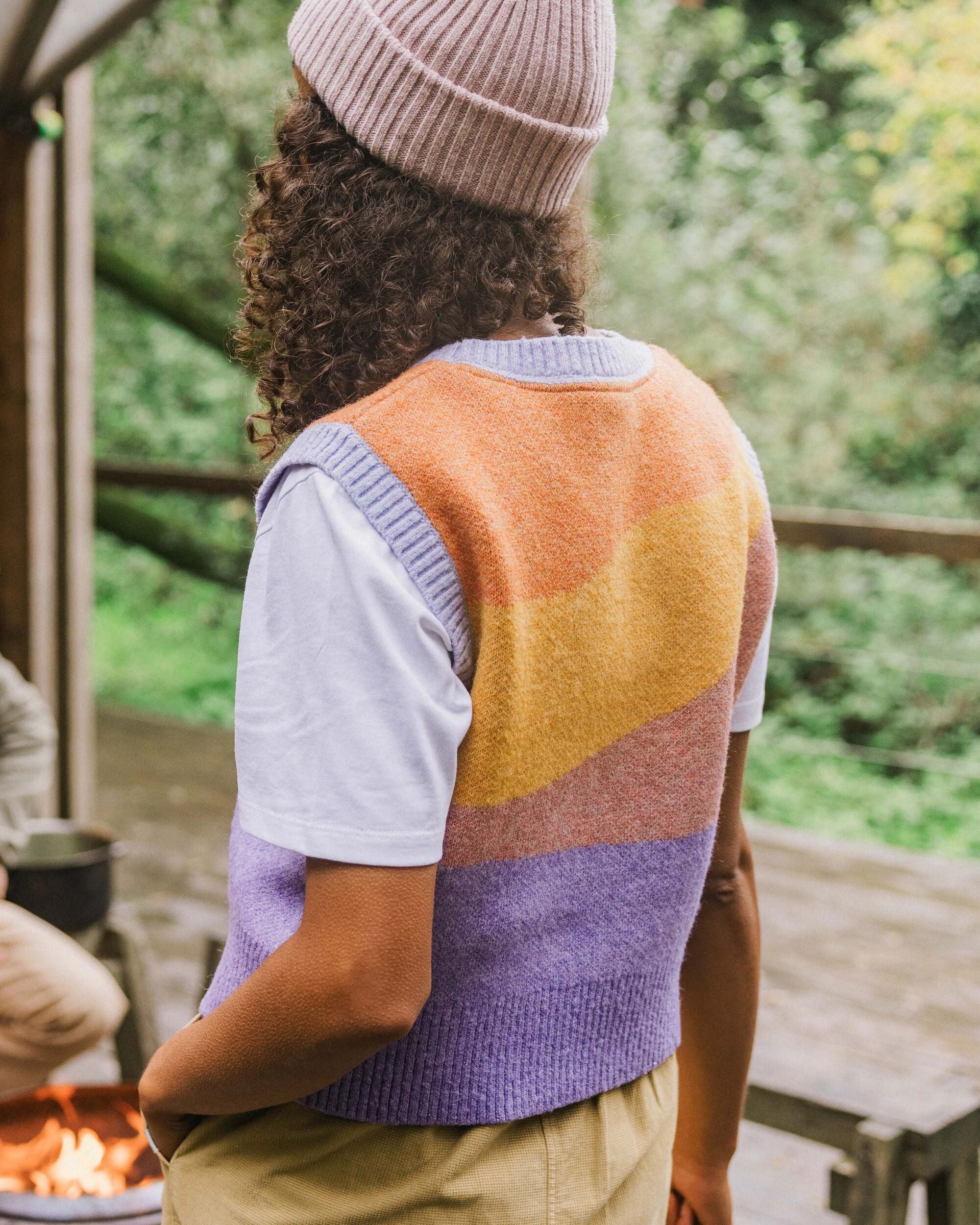 Scenic Recycled Knitted Vest - Scenic Sunrise Orange - Lifestyle