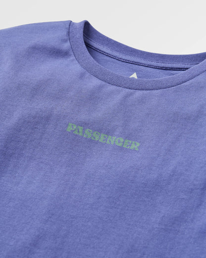 Tall Pines Men's Recycled Cotton T-shirt - Purple Indigo - Flatlay