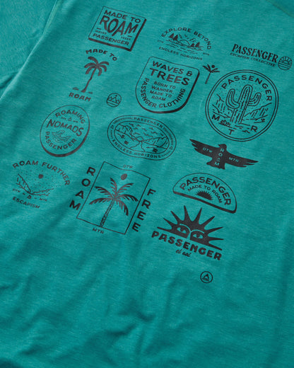 Men's Solscape Active T-Shirt - Ocean Teal Marl - Flatlay