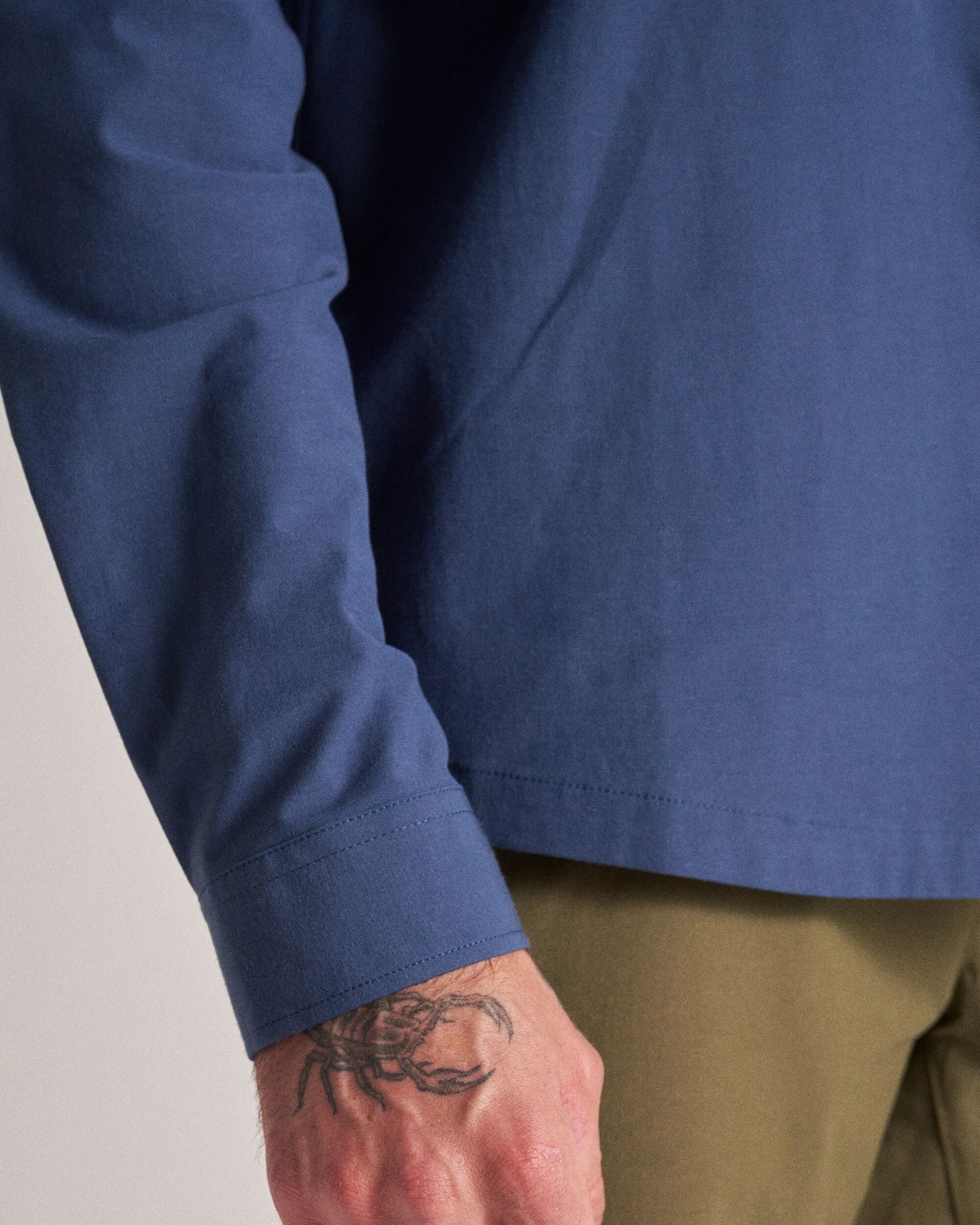 Traveller Stretch Shirt - Dark Denim - Studio Model