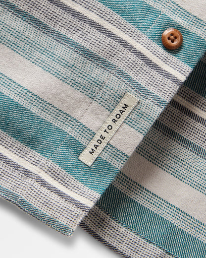 Backcountry Stripe Light Shirt - Grey Marl/Mediterranean Stripe - Flatlay