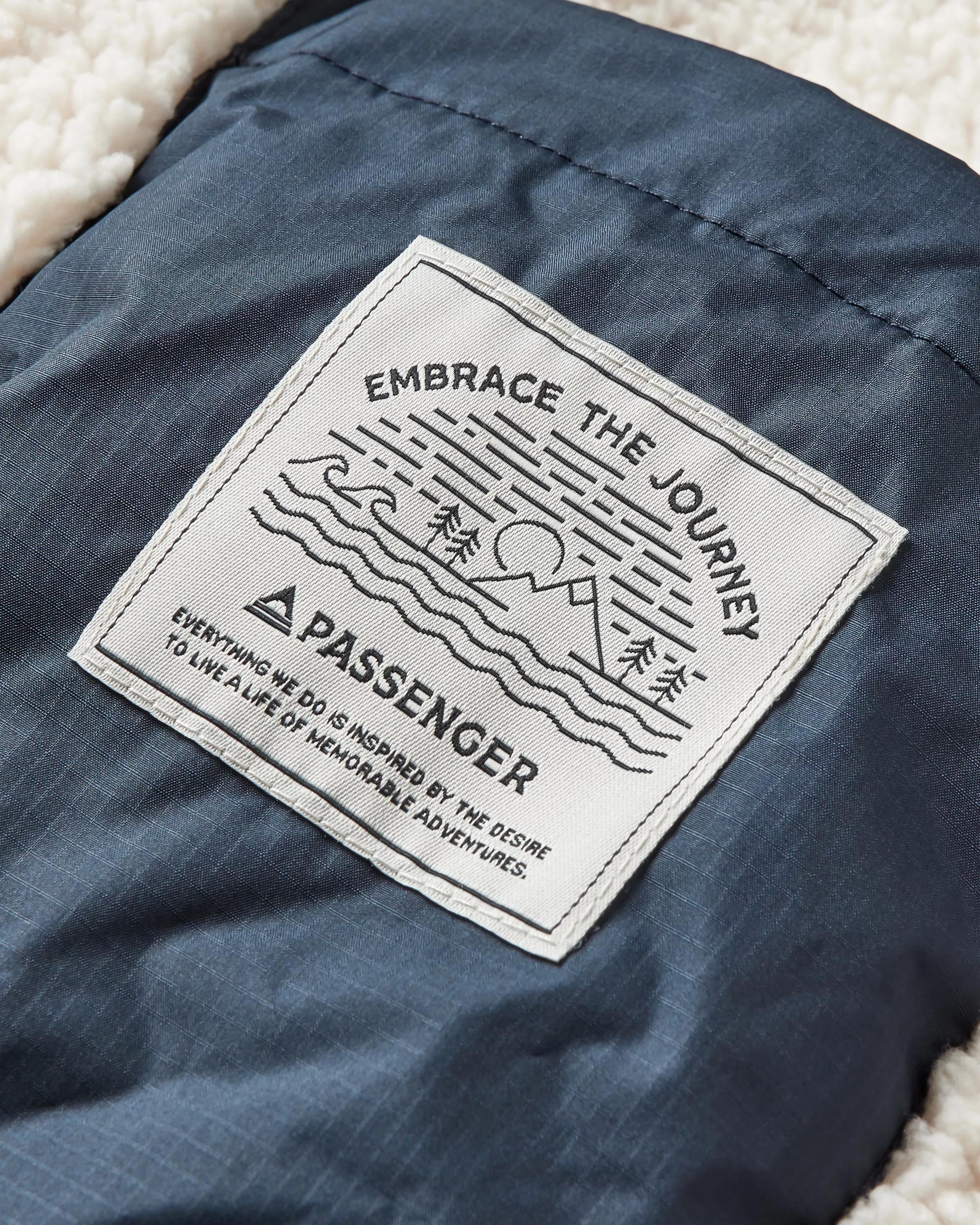 Waves Recycled Sherpa Lined Changing Robe - Scenic Navy - Flatlay