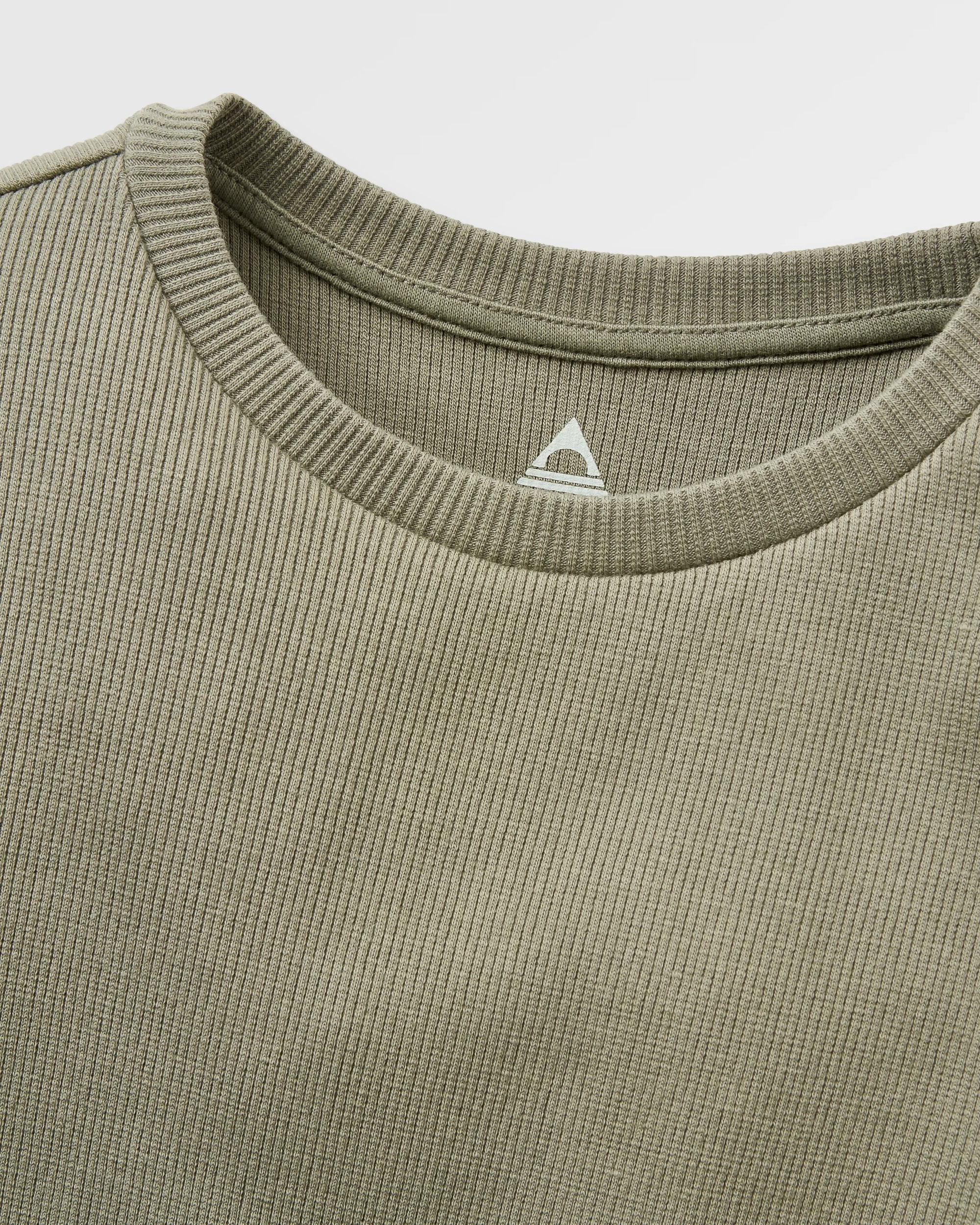 Out There Ribbed T-Shirt - Dusty Olive - Flatlay