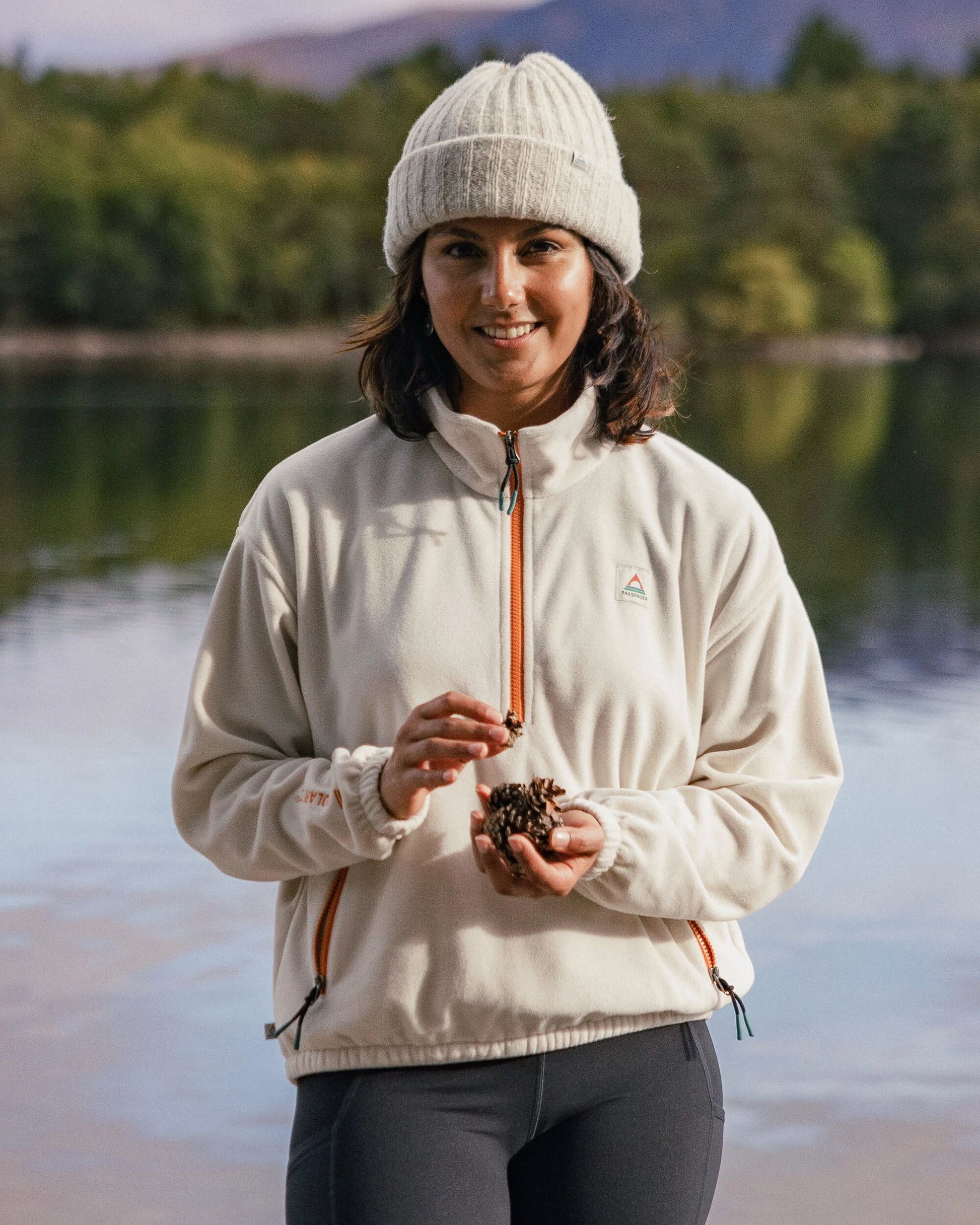 Ayla Recycled Micro Polartec® Fleece - Vintage White - Lifestyle