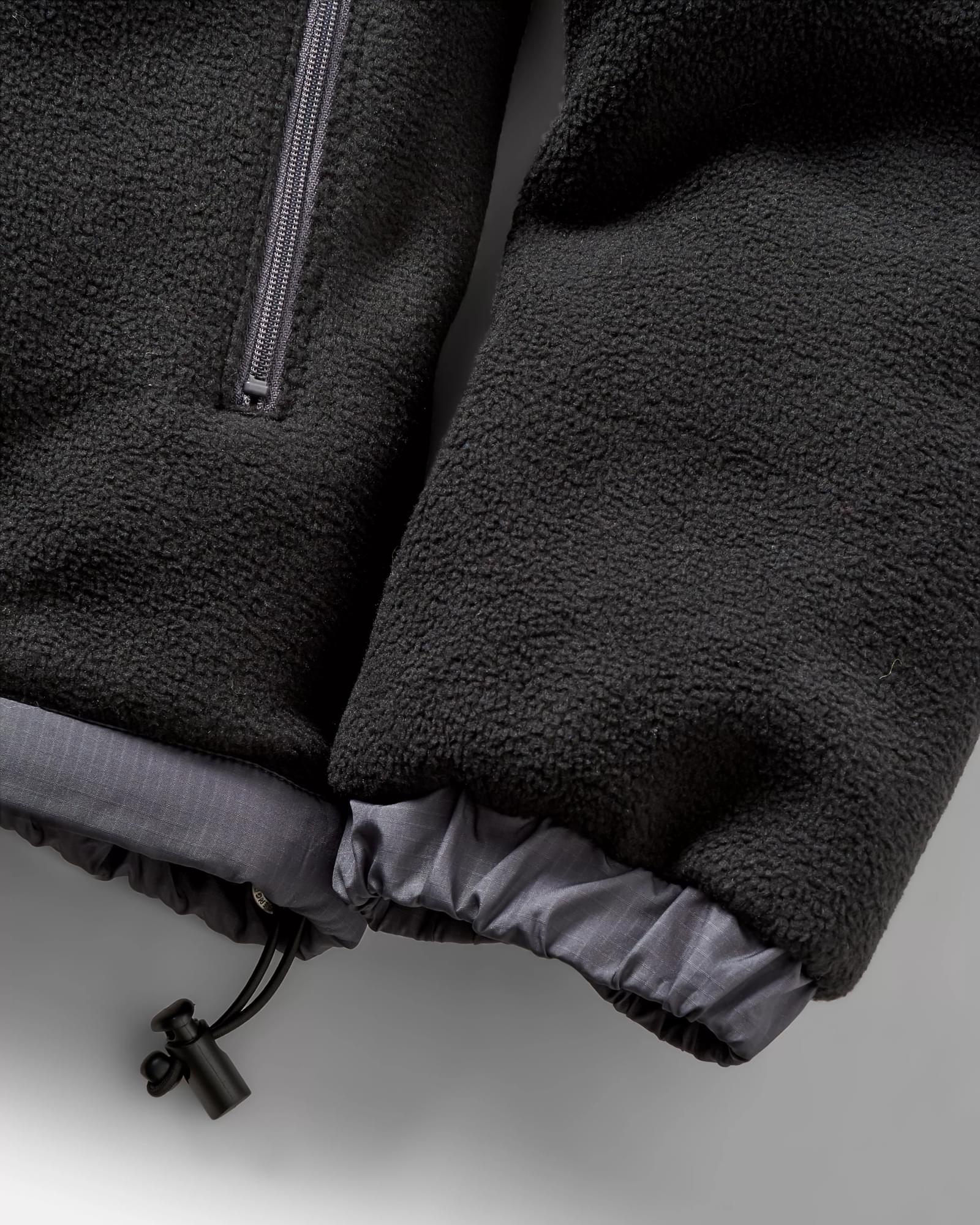 Solace Recycled Sherpa-Lined Polar Fleece - Black - Flatlay