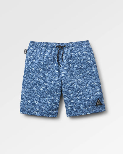 Drifter Beach Linerless Short - Waves Dark Denim - Flatlay