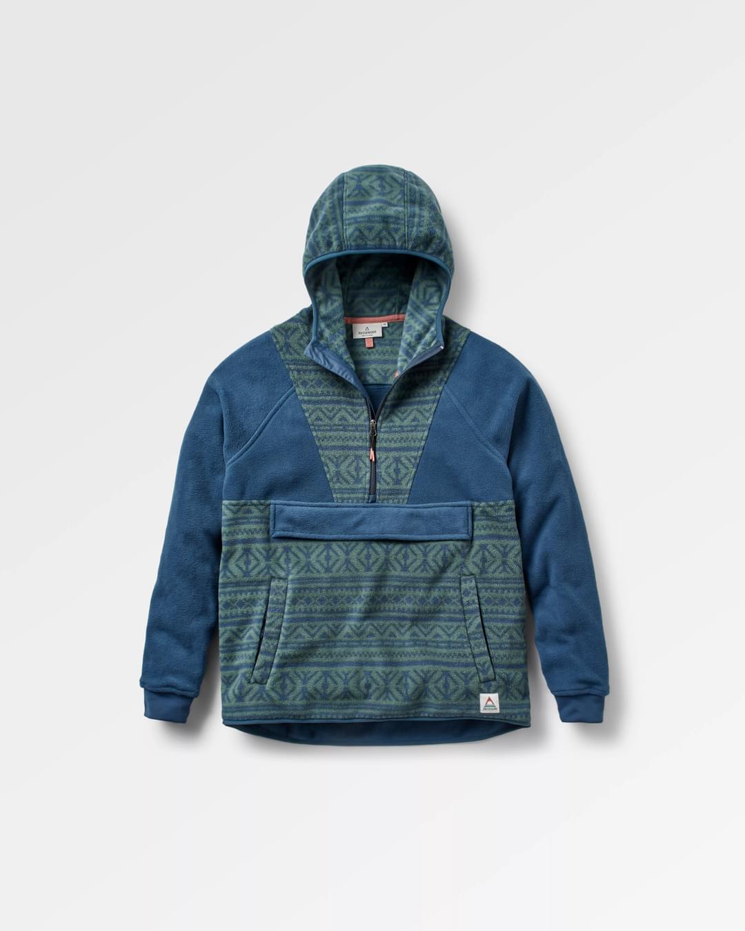 Edge Hooded 1/2 Zip Polar Fleece - Nordic Geo Deep Ocean