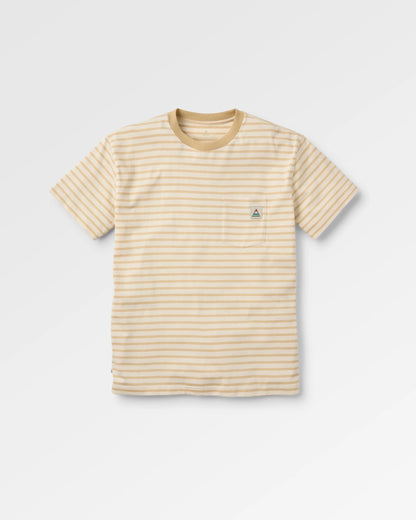 Zen Recycled Relaxed Fit T-Shirt - Stone Stripe - Flatlay