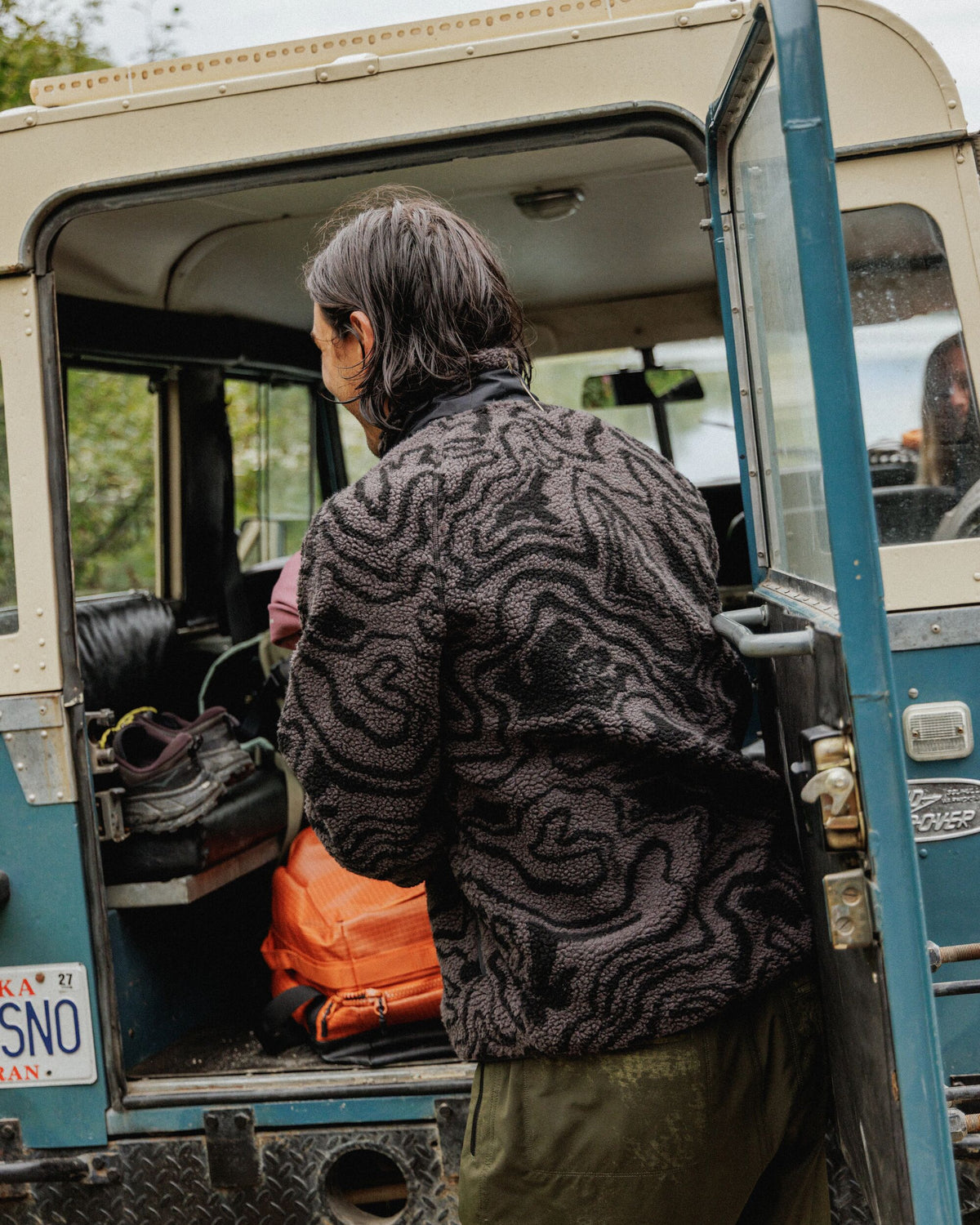 Offroad Sherpa 1/2 Zip Fleece - Strata Swirl Black - Lifestyle