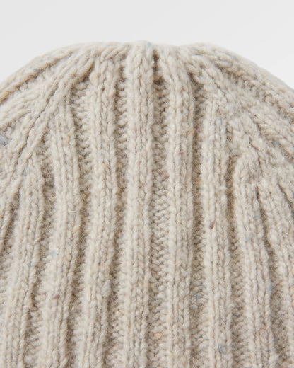Fisherman Merino Wool Beanie - Vintage White - Flatlay