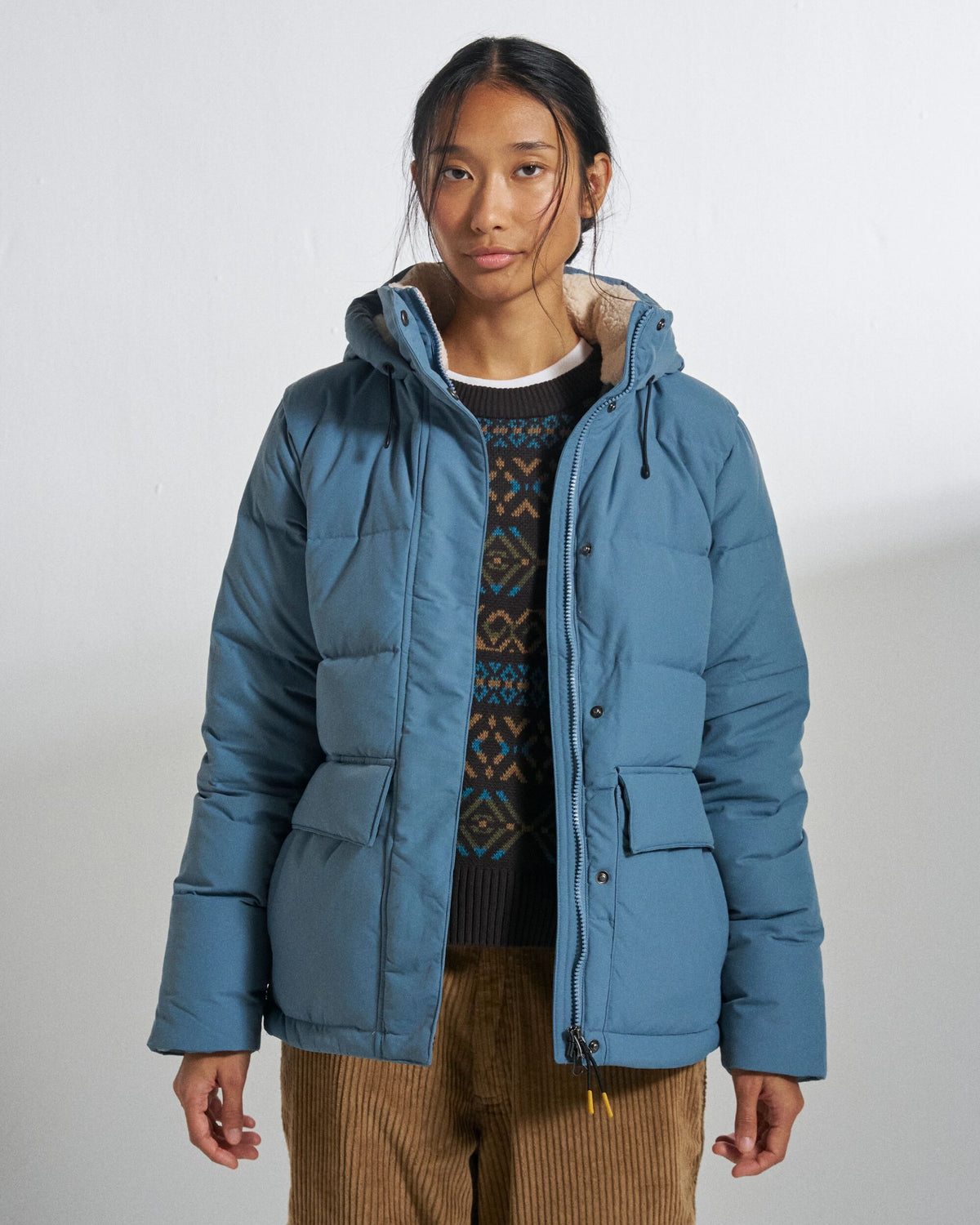 Nook Insulated Jacket - Stormy Blue - Studio Model