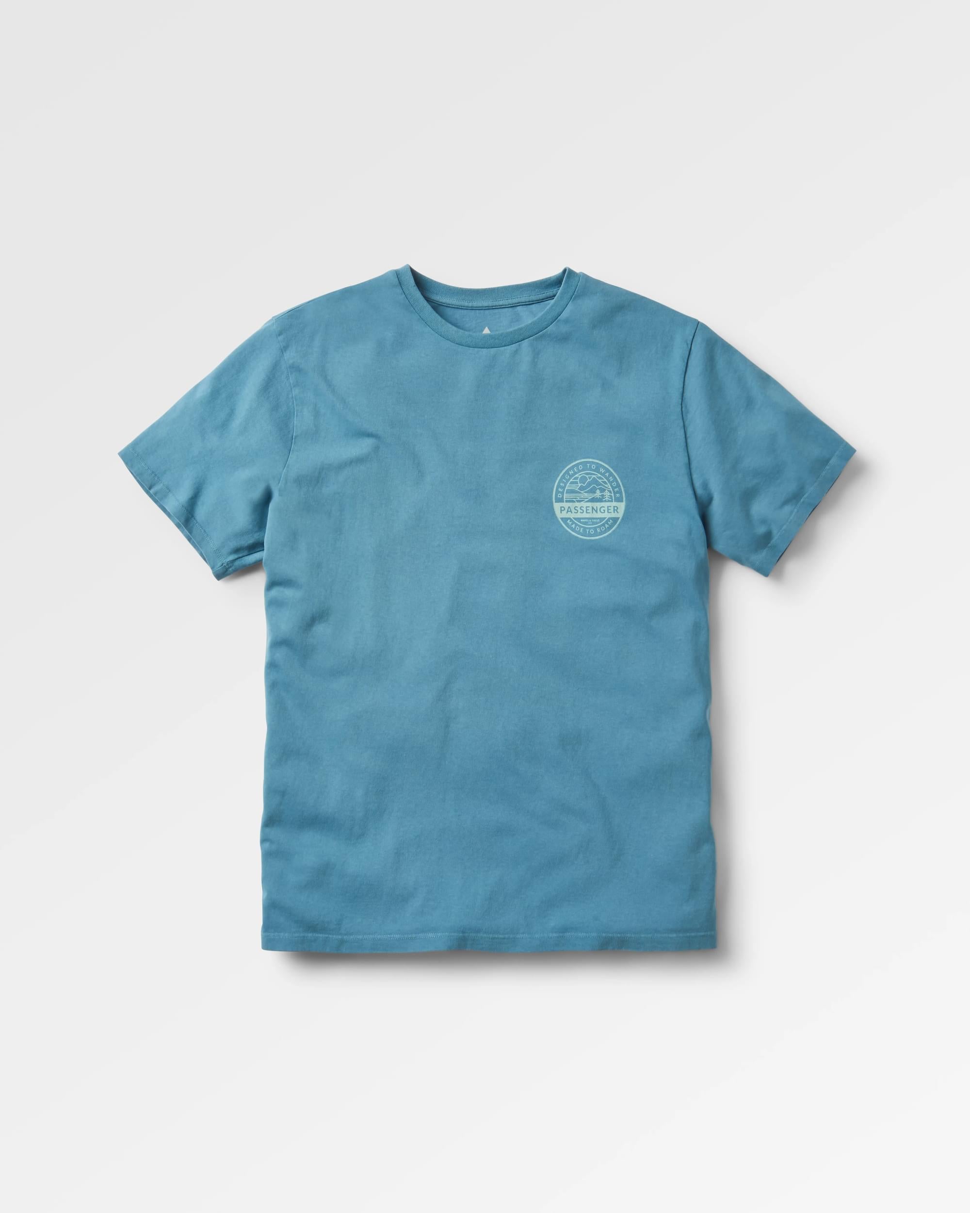 Odyssey Recycled Cotton T-Shirt - Provincial Blue - Flatlay