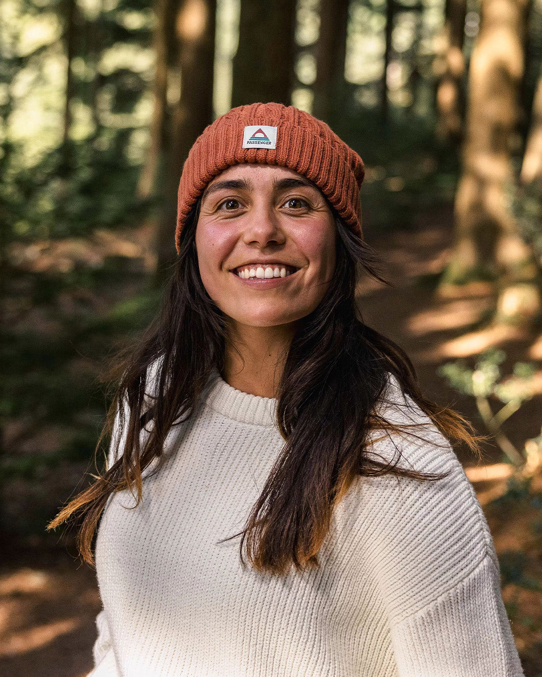 Fireside Recycled Cable Knit Beanie - Baked Clay - Lifestyle - Female