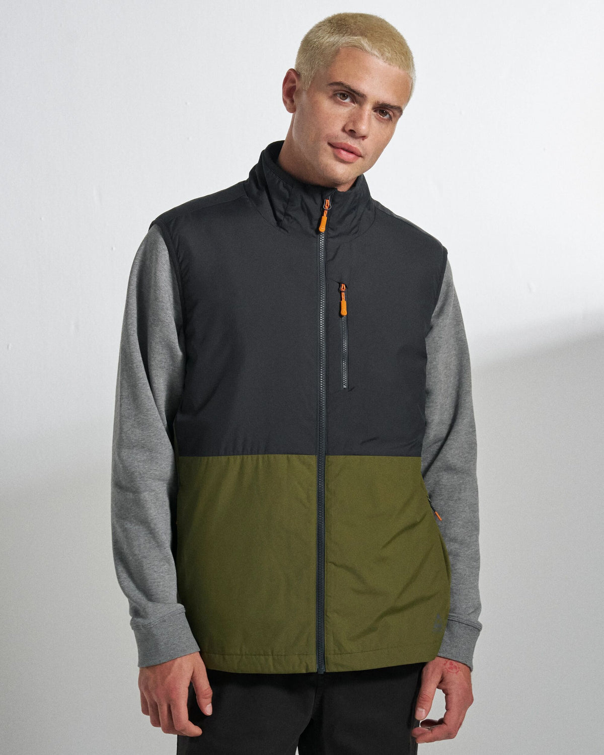 Daybreak Lightweight Thermore® Insulated Vest - Faded Black/Khaki - Studio Model