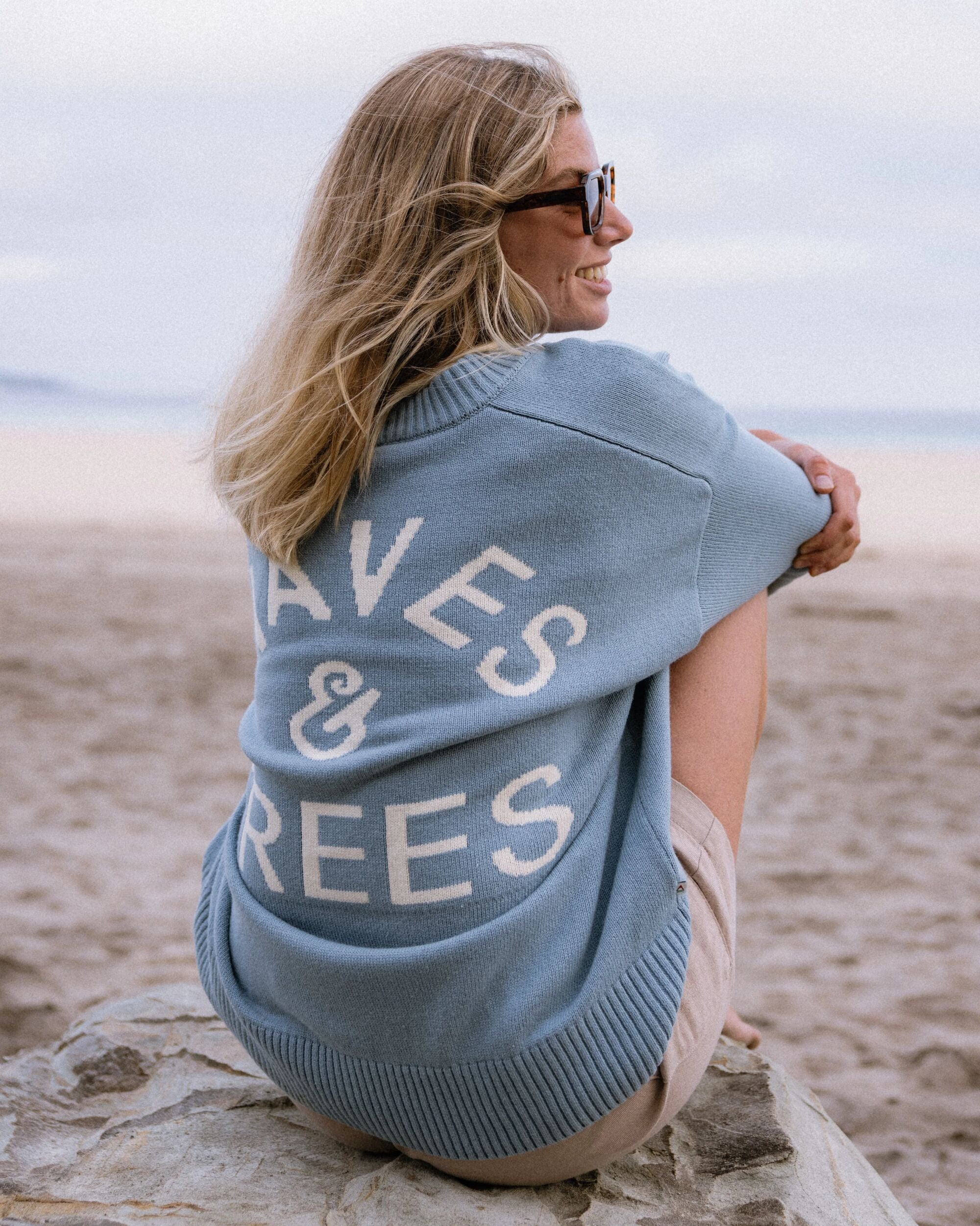 Penida Knitted Jumper - Faded Denim - Lifestyle