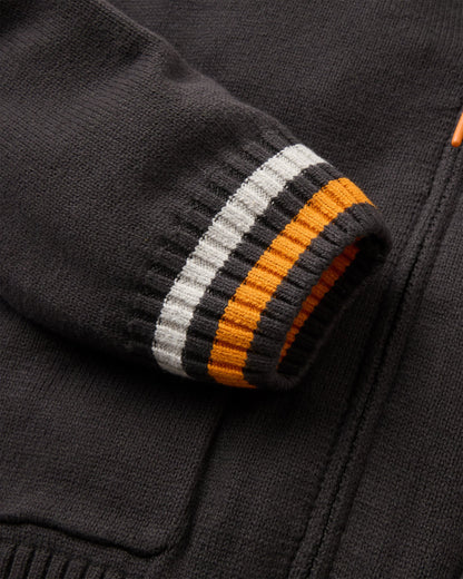 Penida Full-Zip Knitted Jacket - Faded Black - Flatlay