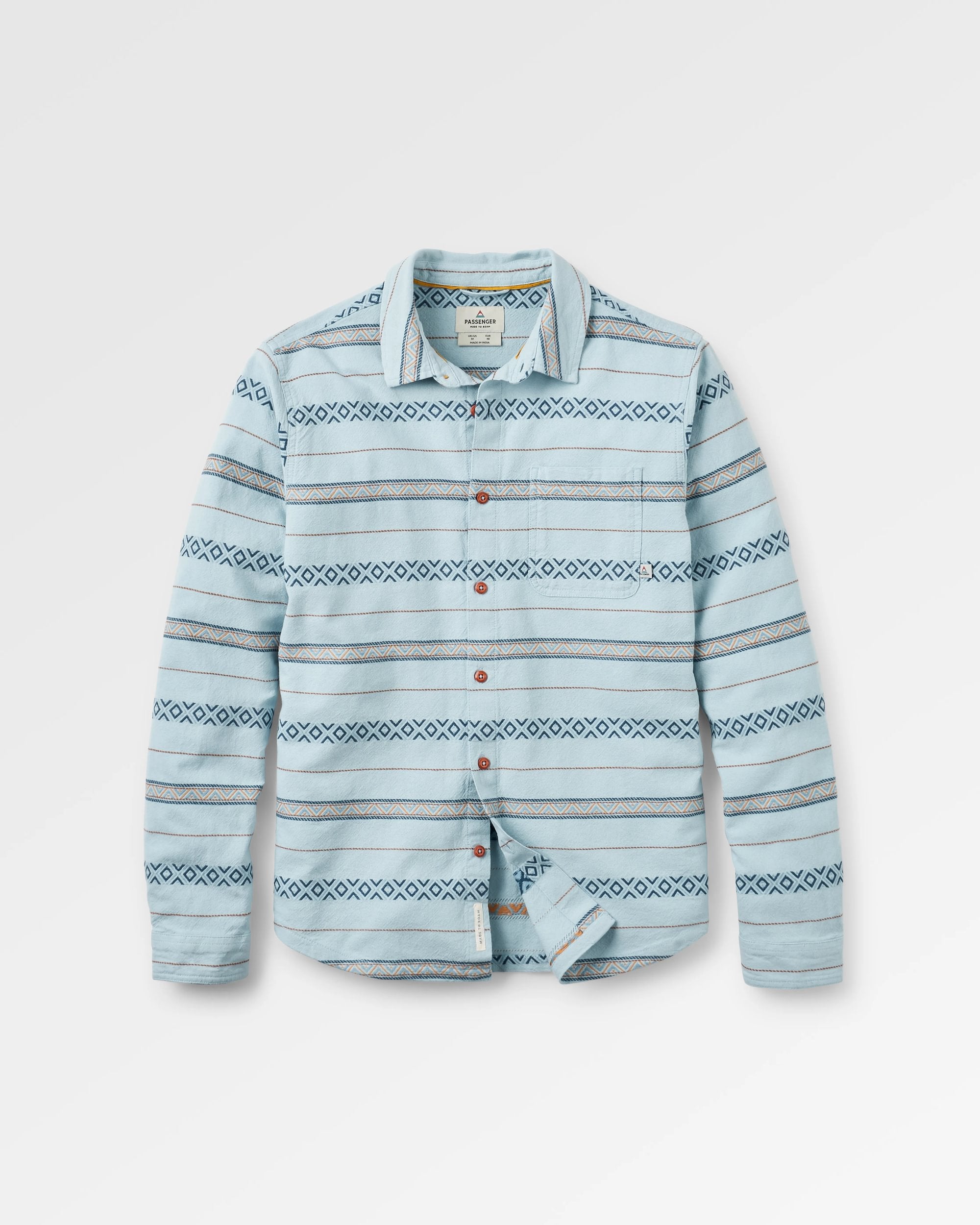 Voyage Jacquard Shirt - Ice Blue Jacquard  - Flatlay
