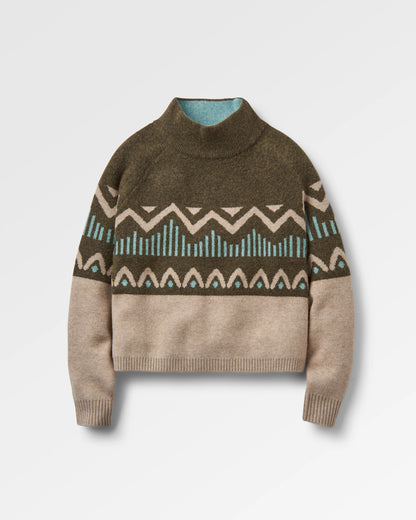 Nettle Recycled Knitted Jumper - Khaki