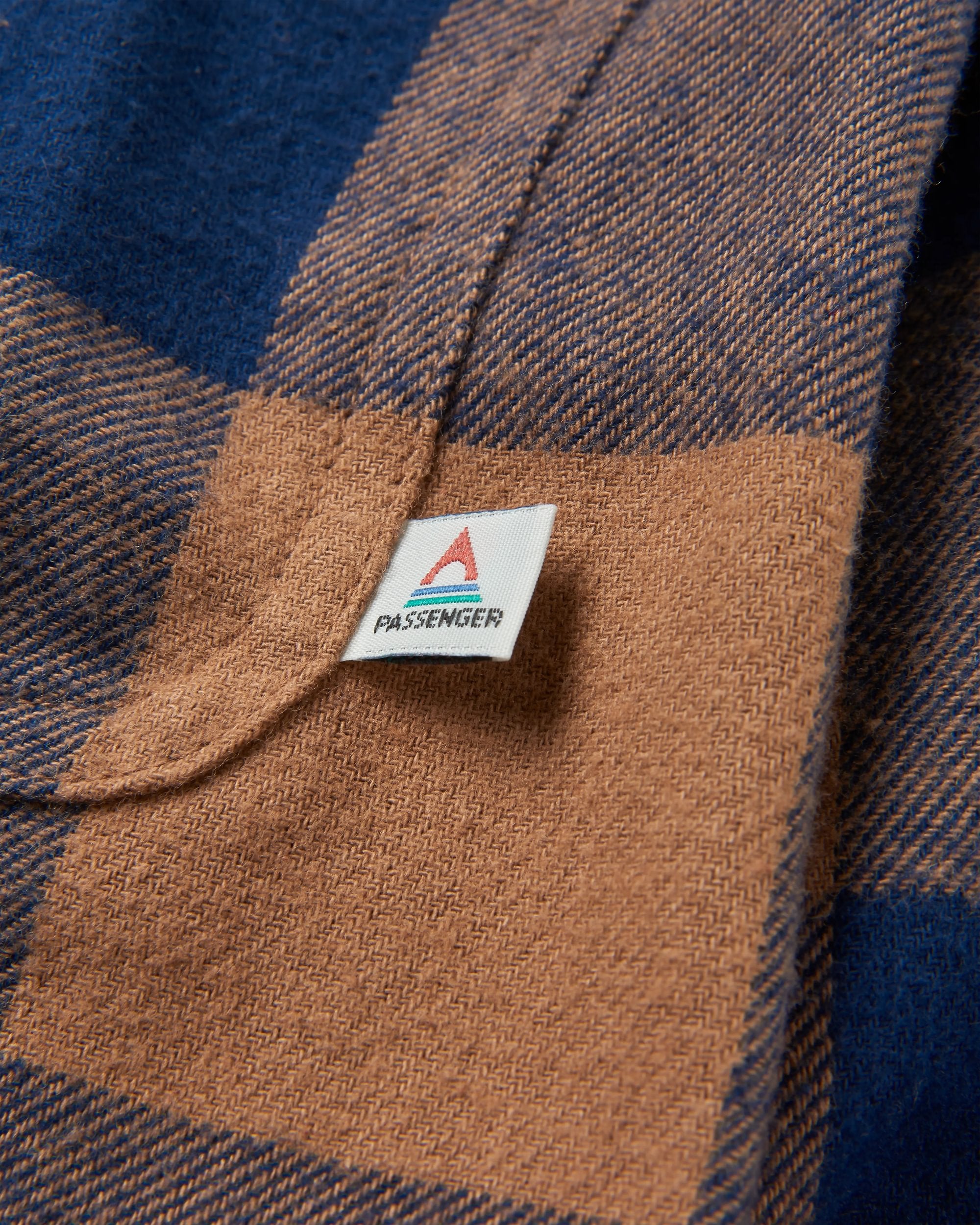 Rustic Organic Cotton Shirt - Toffee/Rich Navy Buffalo - Flatlay