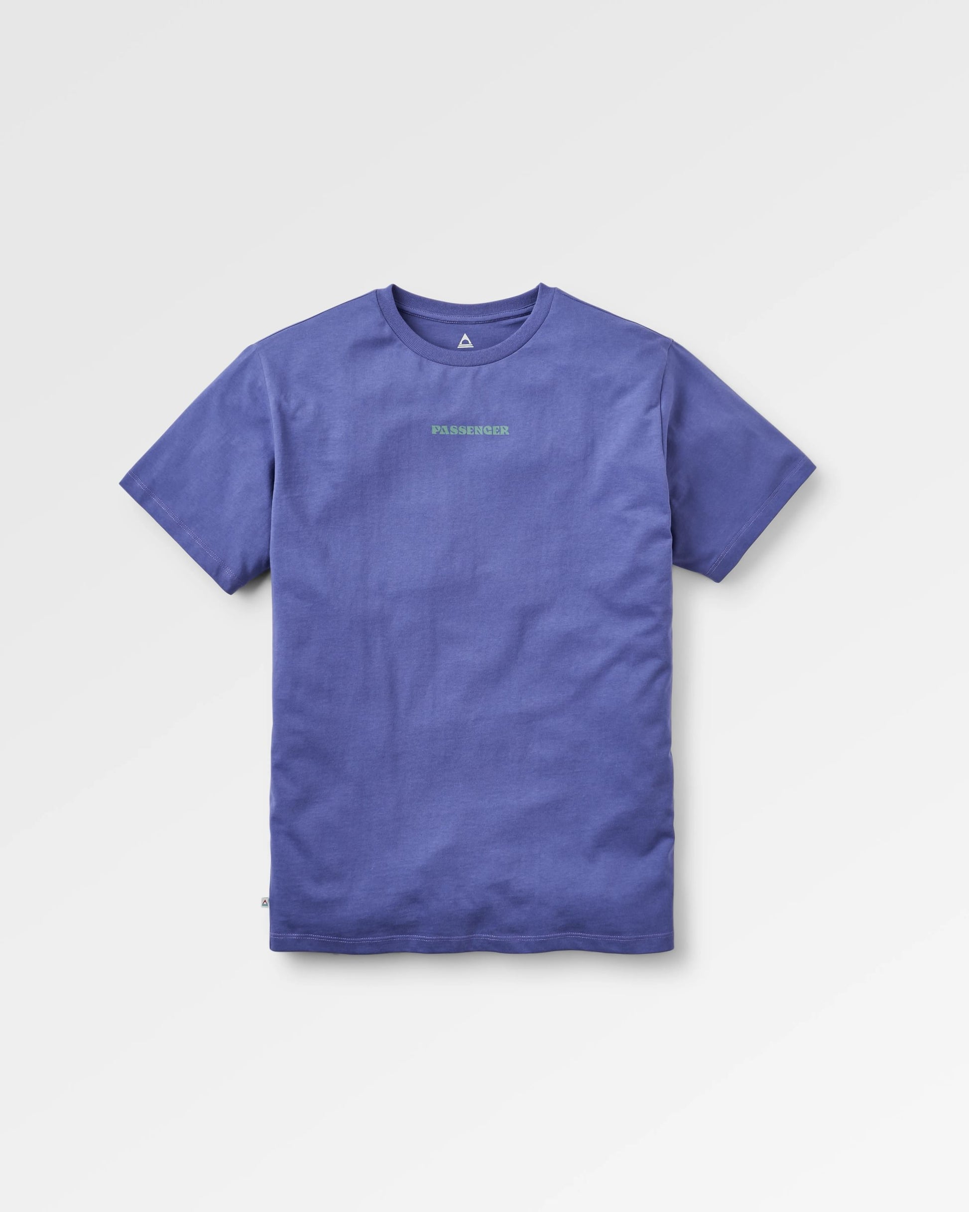 Tall Pines Men's Recycled Cotton T-shirt - Purple Indigo - Flatlay