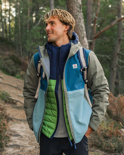 Downpour Recycled Waterproof Jacket - Tidal Blue/Arctic/Dusty Olive