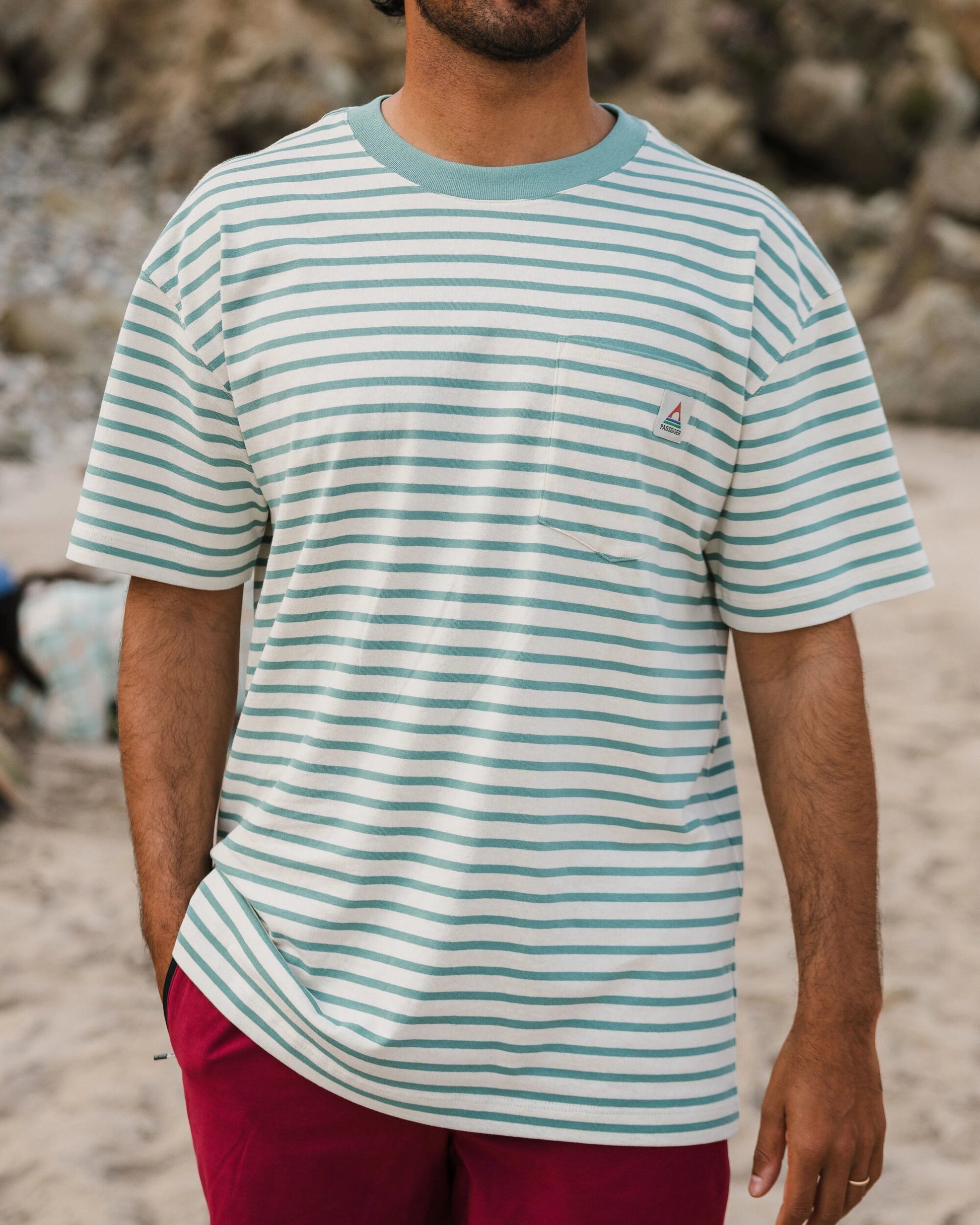 Zen Recycled Relaxed Fit T-Shirt - Deep Sea Stripe