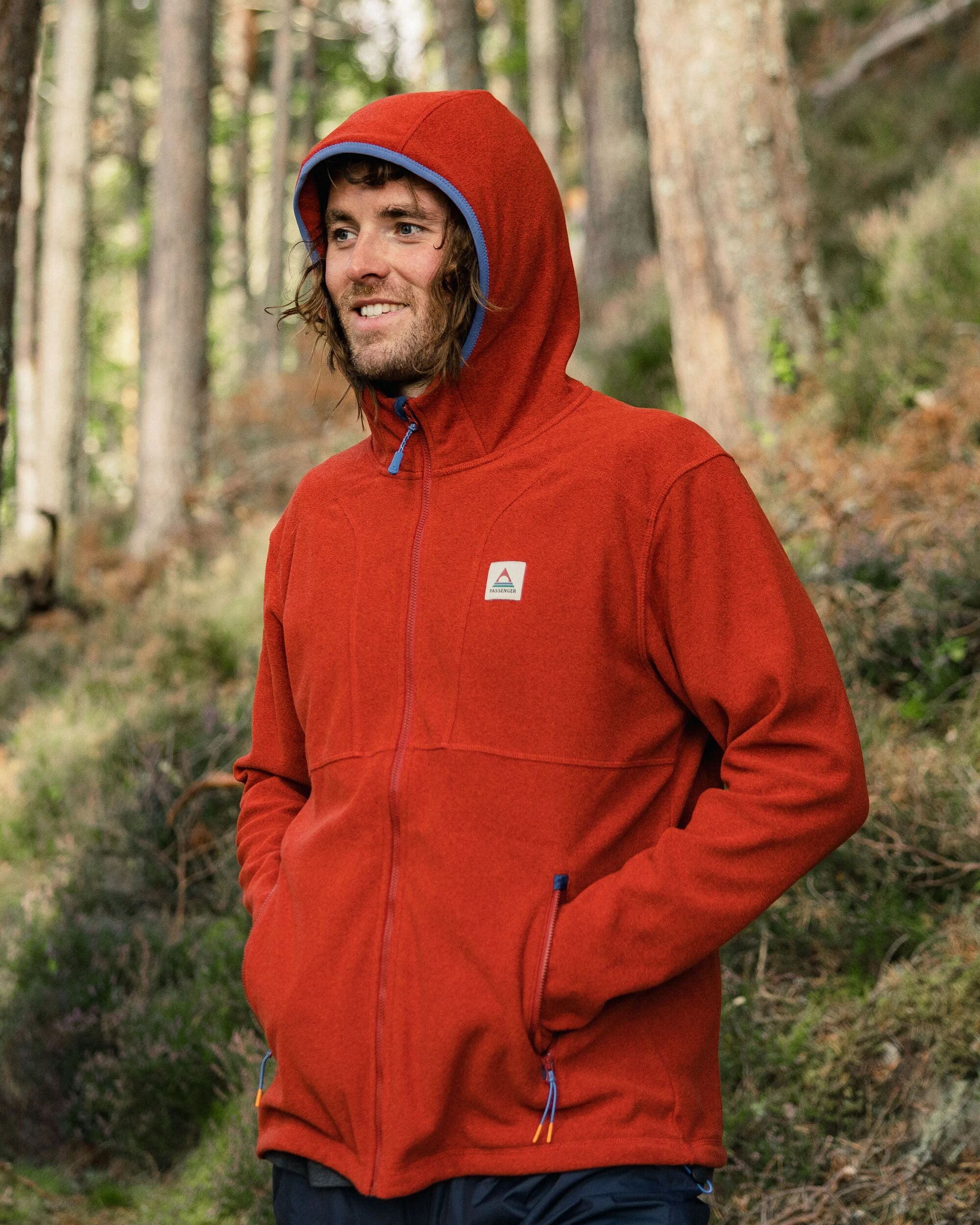 Pinegrove Recycled Polartec® Fleece Hoodie - Red Ochre - Lifestyle