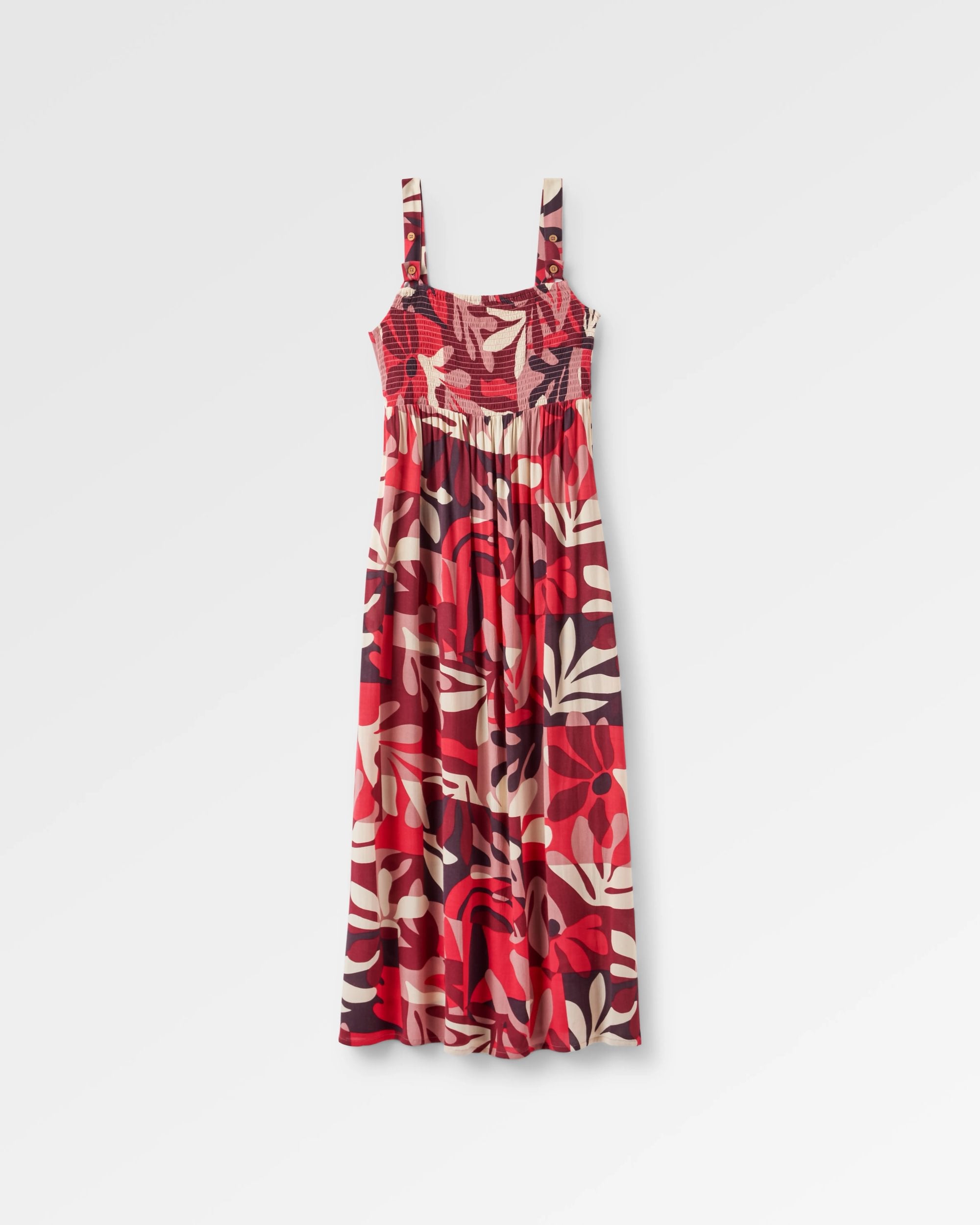 Soleis Woven Maxi Dress - Mountain Foliage Cranberry - Flatlay