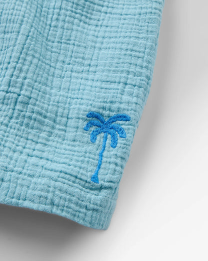 Waveney Short - Retro Blue  - Flatlay