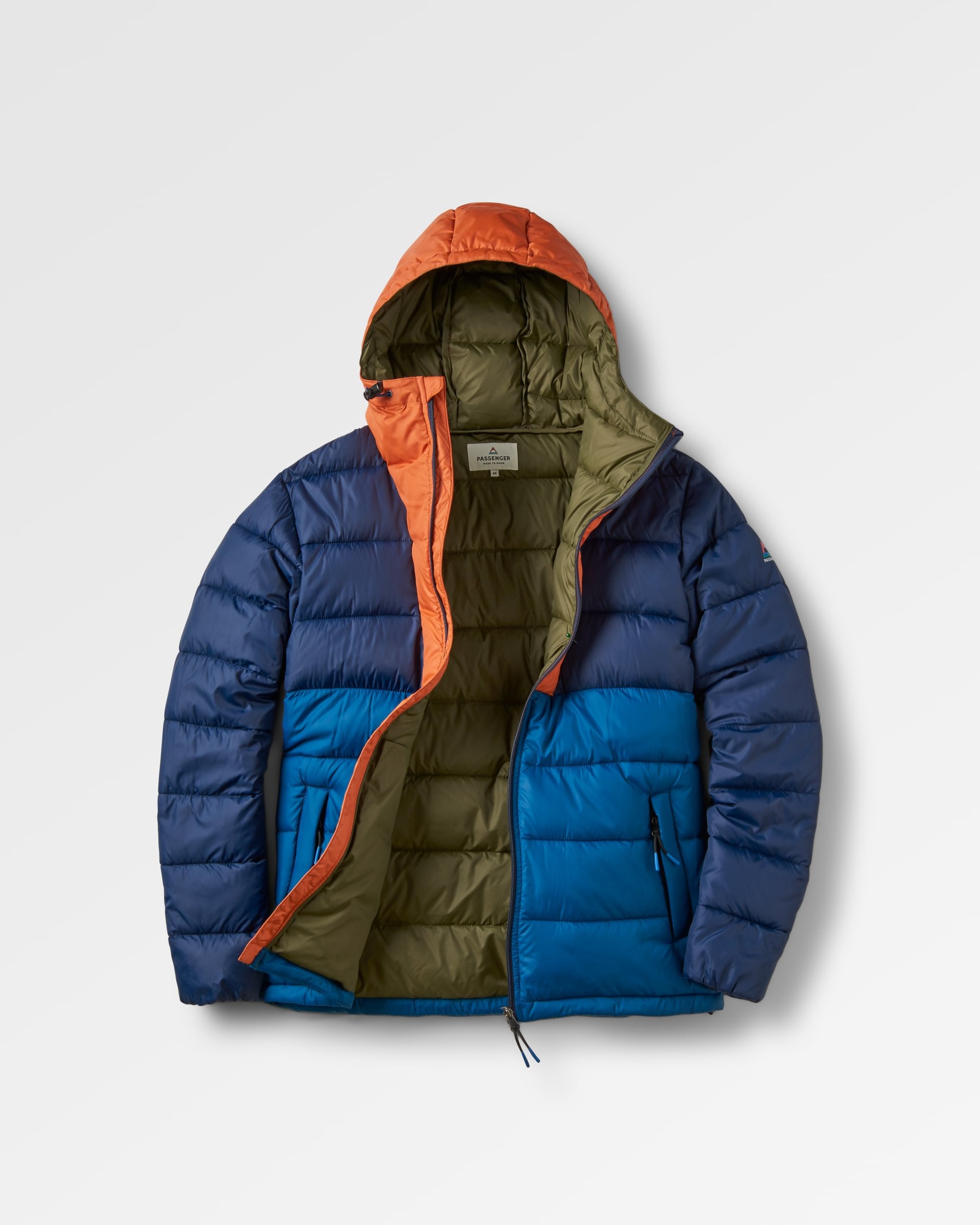 Flynn Recycled Insulated Jacket - Rich Navy/ Burnt Orange - Flatlay