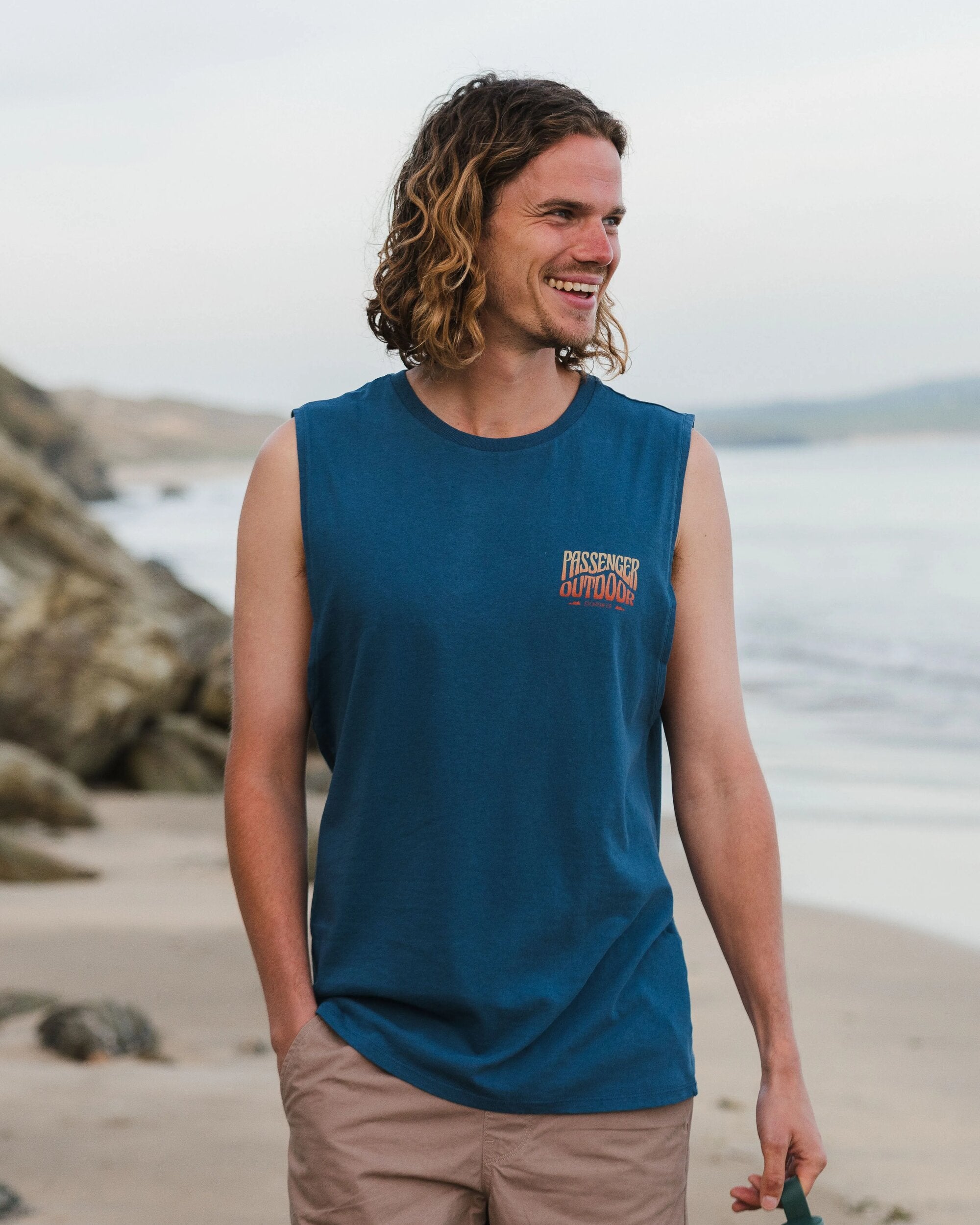 Yuca Recycled Cotton Vest - Dark Denim - Lifestyle
