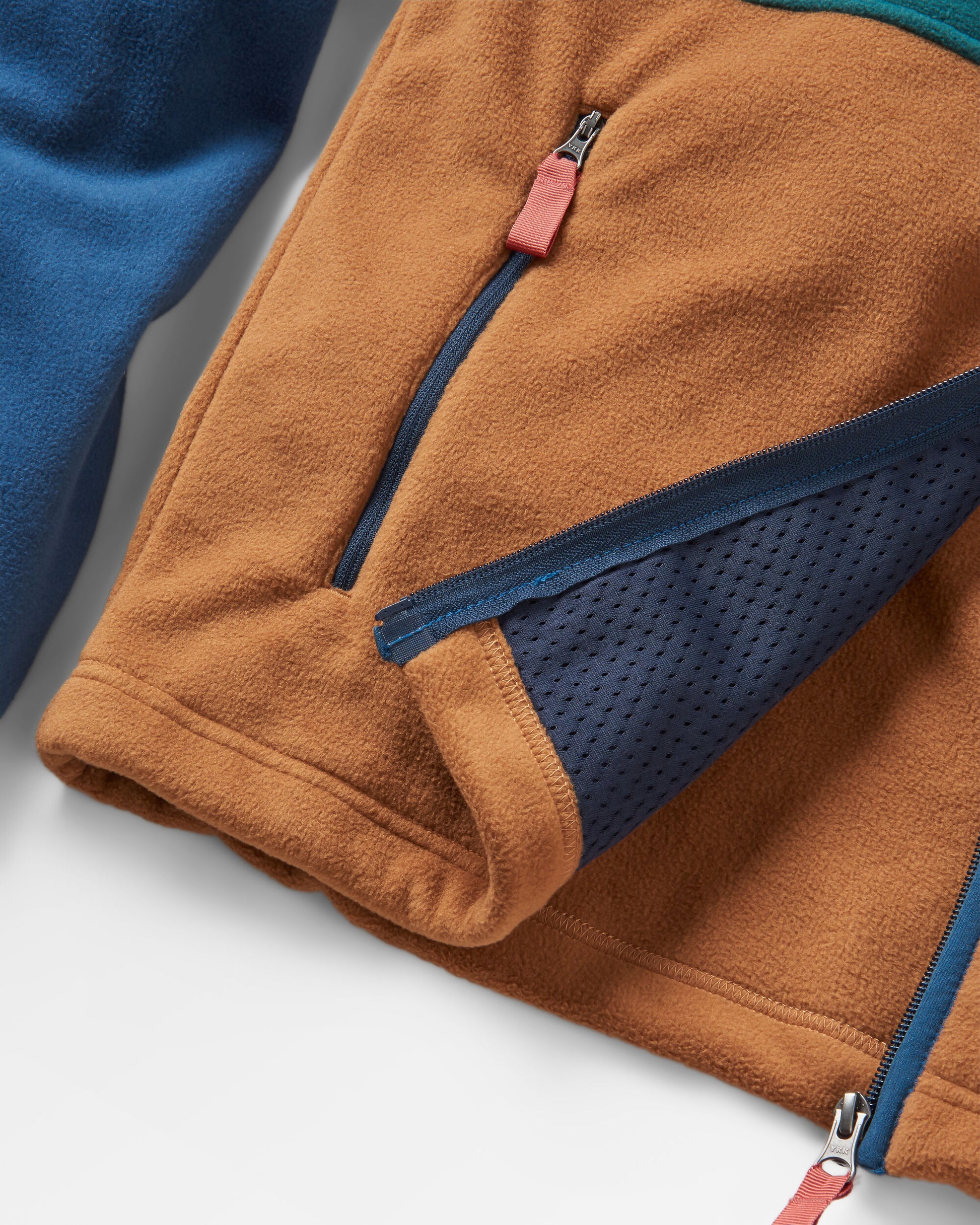 Ridge Full Zip Recycled Polar Fleece - Dark Denim/Toffee