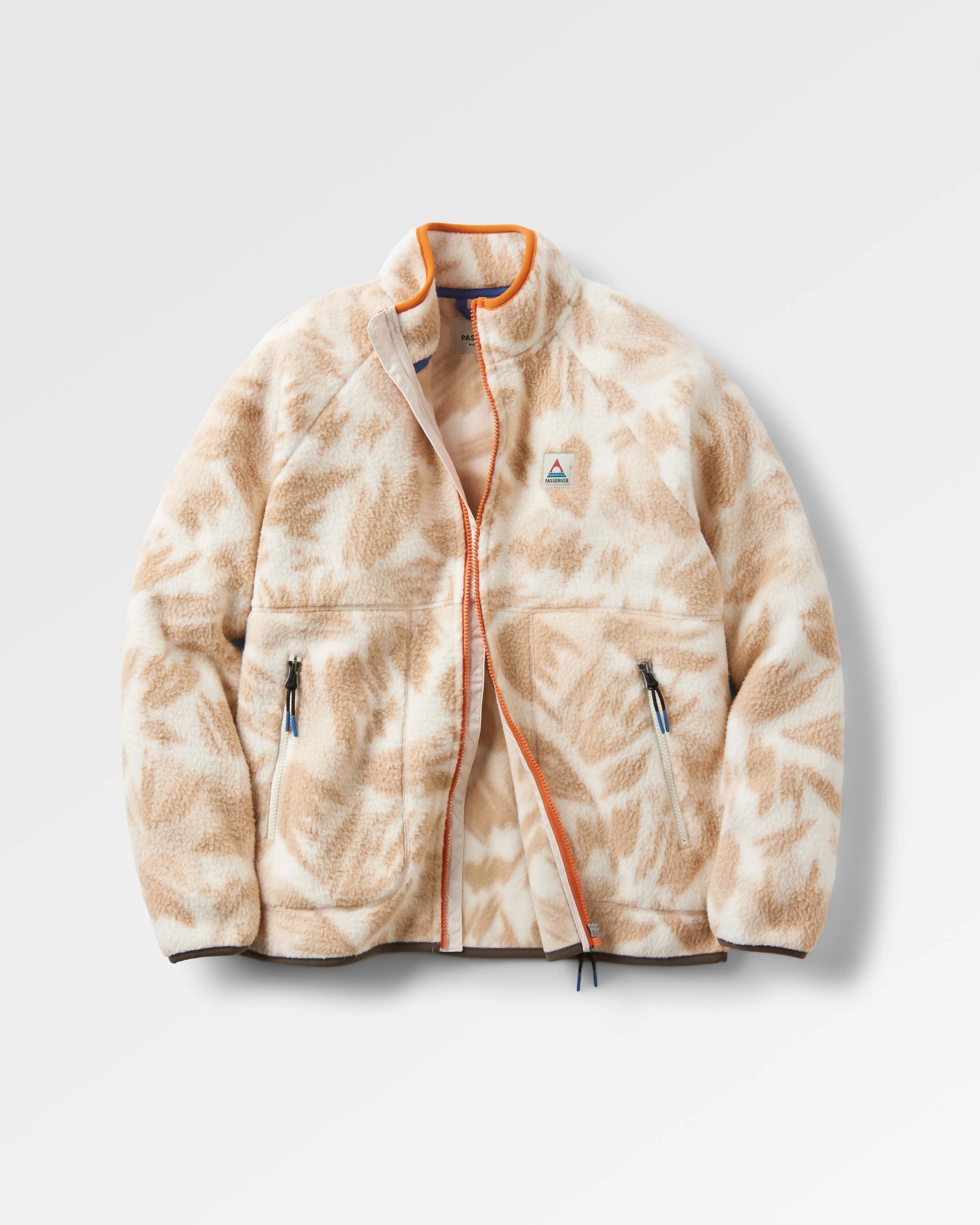 Fairbanks Full Zip Recycled Sherpa Fleece - Abstract Mountain Birch - Flatlay