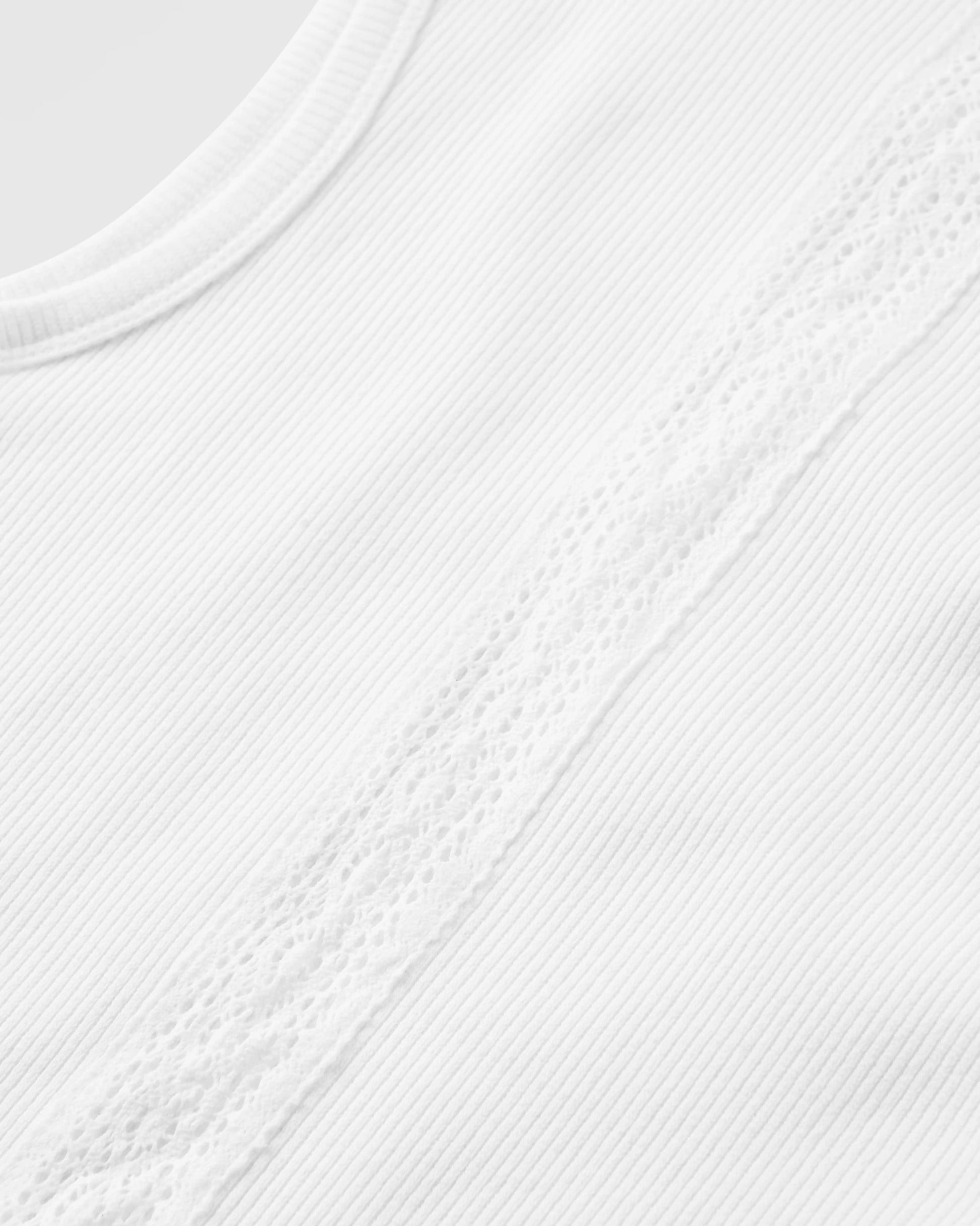Atmos Ribbed Tank Vest - White - Flatlay