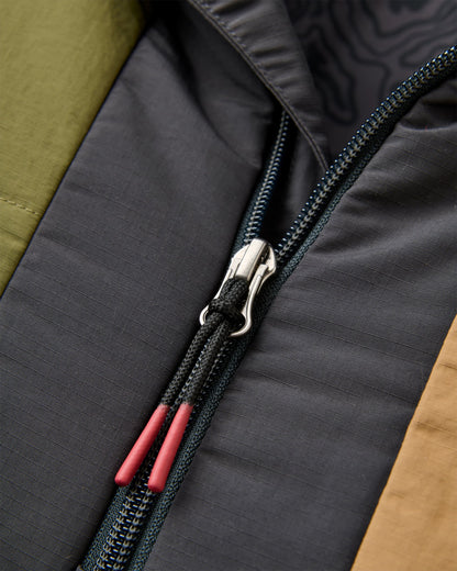 Oceanic Insulated Anorak - Faded Black/Khaki - Flatlay