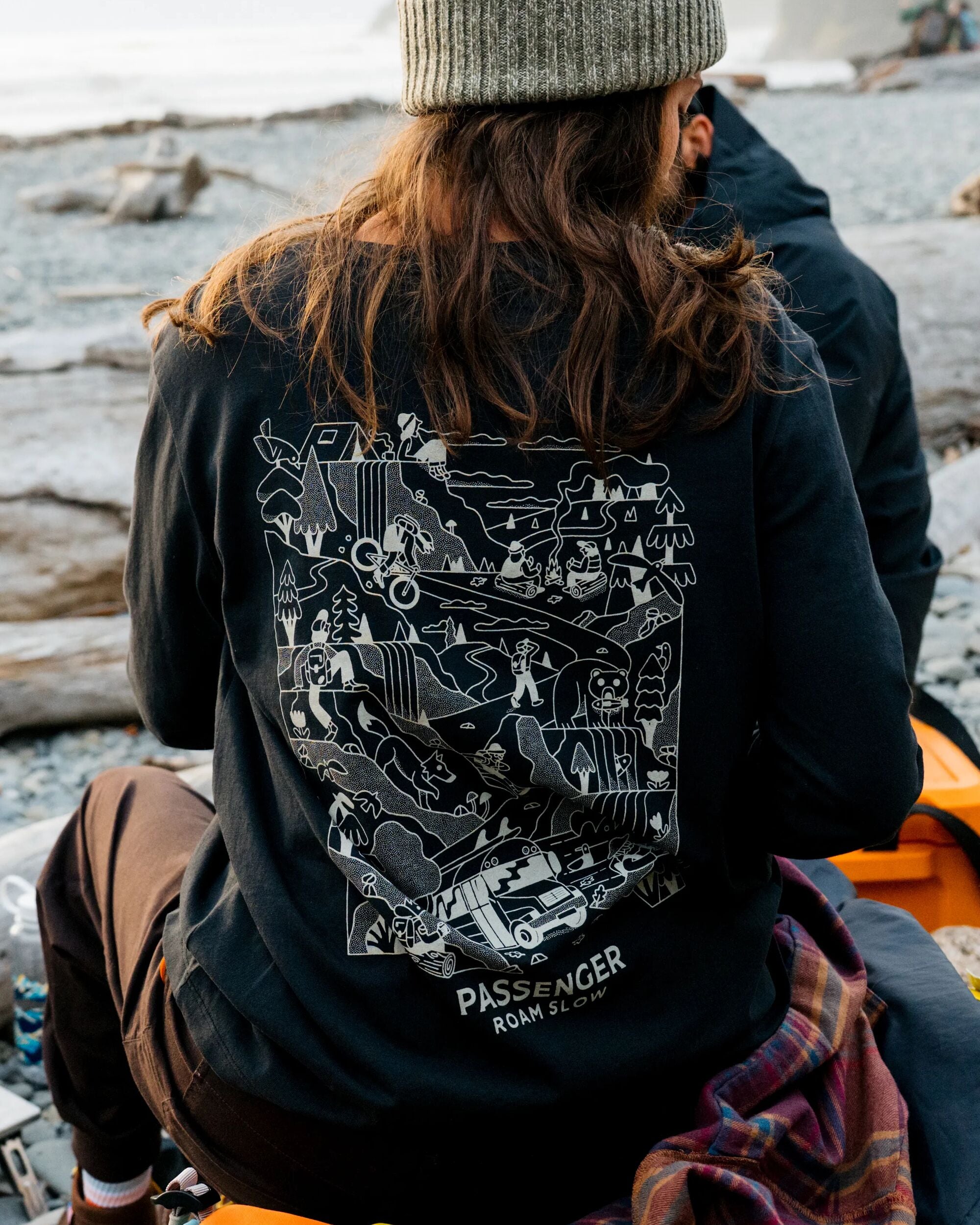 Roam Slow Women's Recycled Cotton LS T-Shirt - Black - Lifestyle