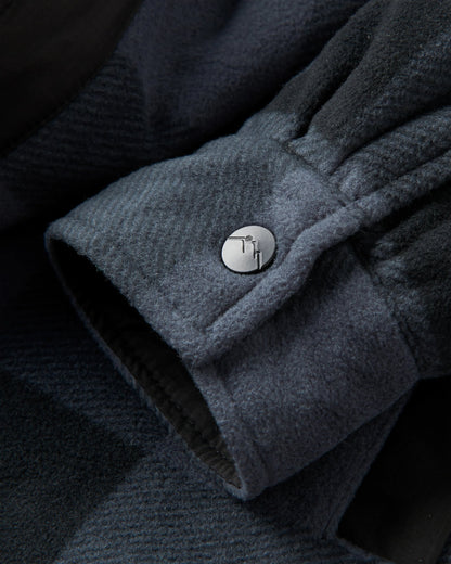 Firelight Sherpa Lined Overshirt - Storm Grey Buffalo - Flatlay