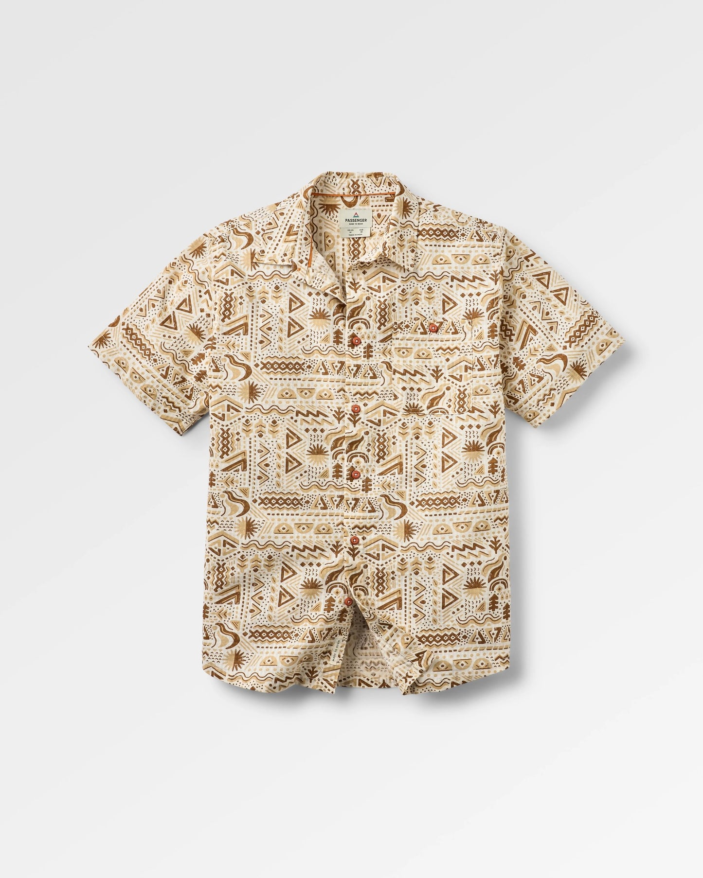 Chill Textured Organic Cotton Short Sleeve Shirt - Elemental Geo Birch