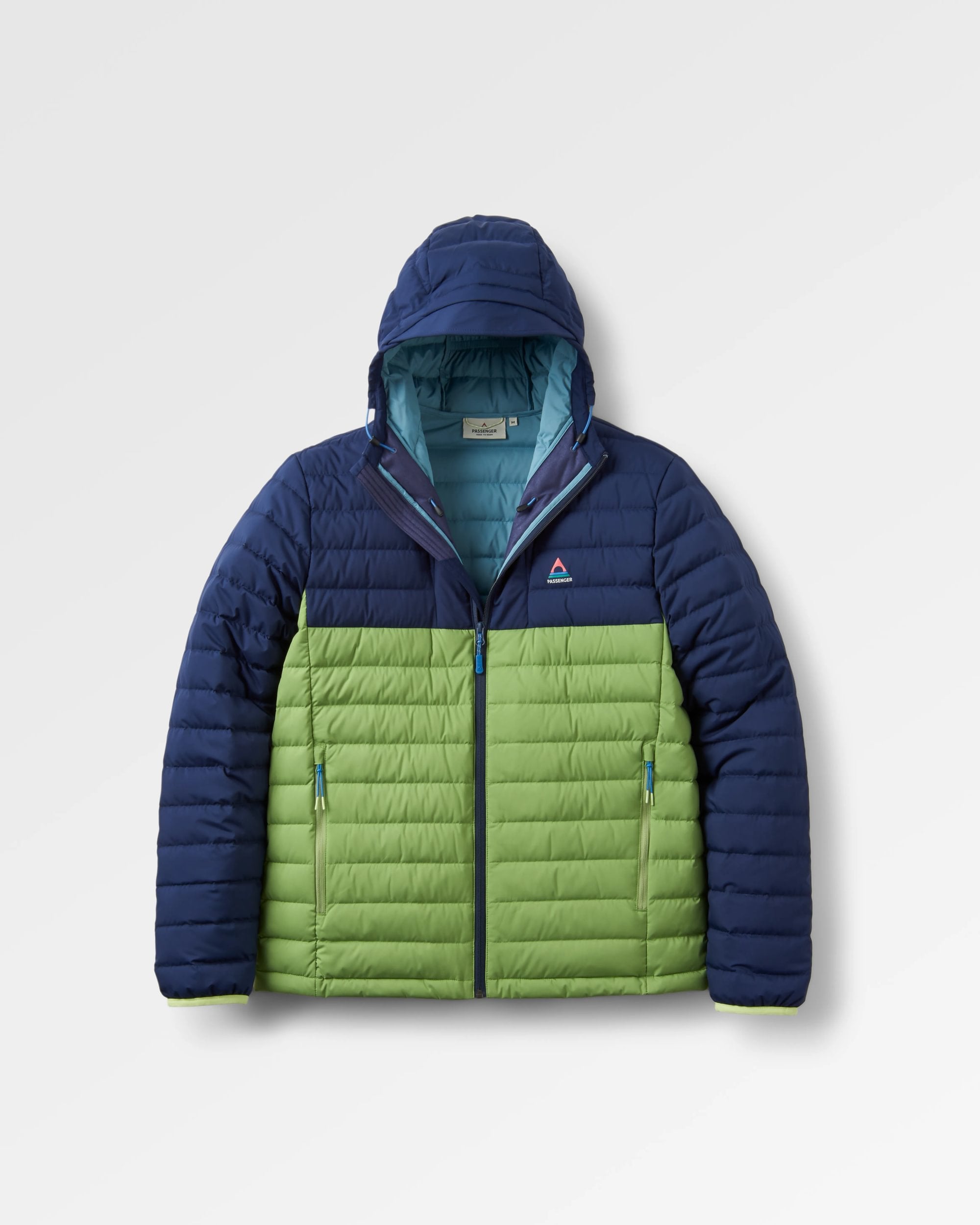 Ashland Down Recycled Jacket - Rich Navy/Pear Green - Flatlay